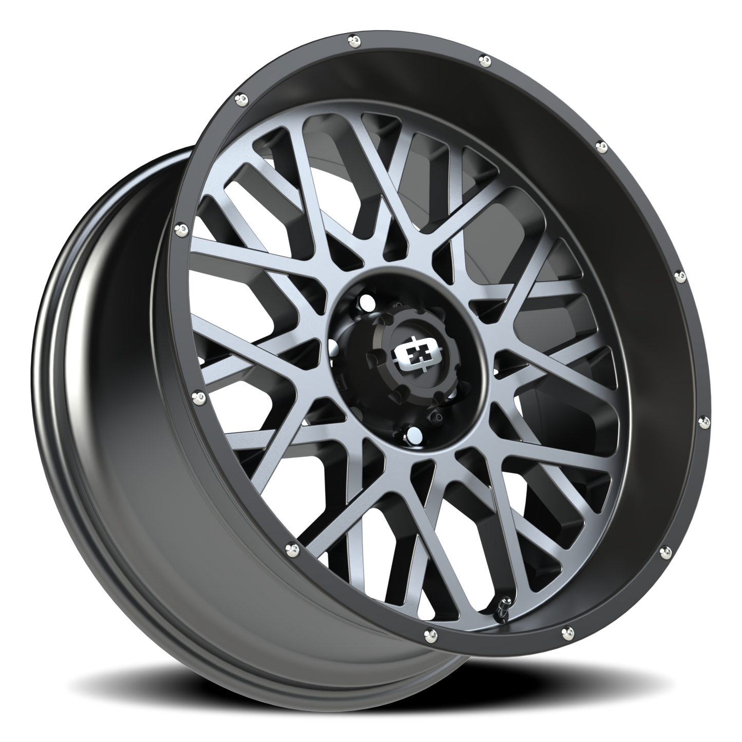Vision Rocker 22X10 Anthracite with Satin Black Lip Wheel