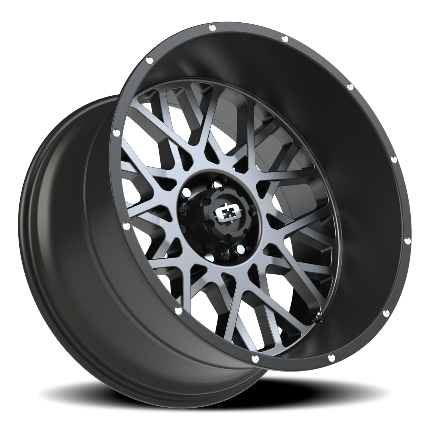 Vision Rocker 22X12 Anthracite with Satin Black Lip Wheel