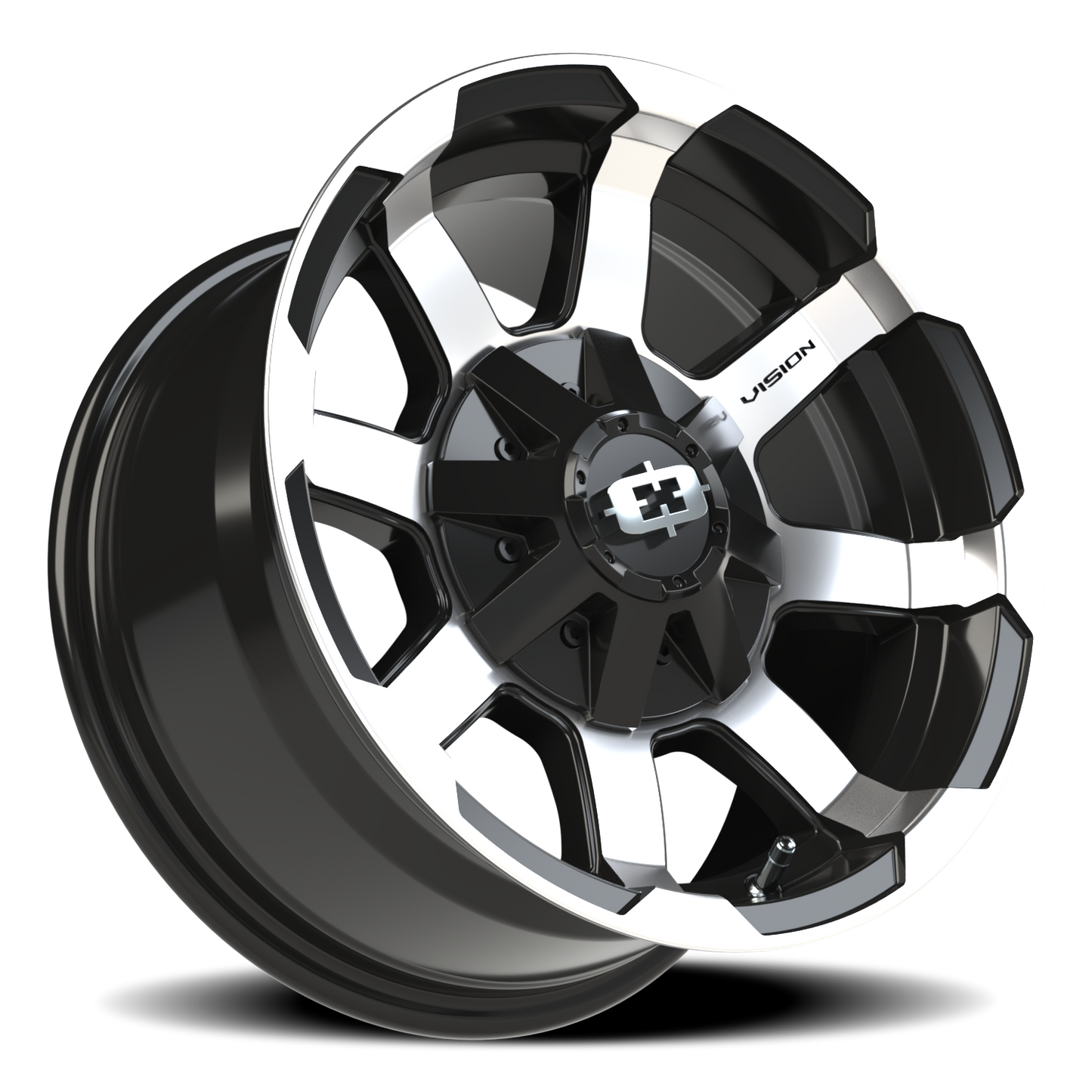 Vision Valor 15X7.5 Gloss Black Machined Face Wheel