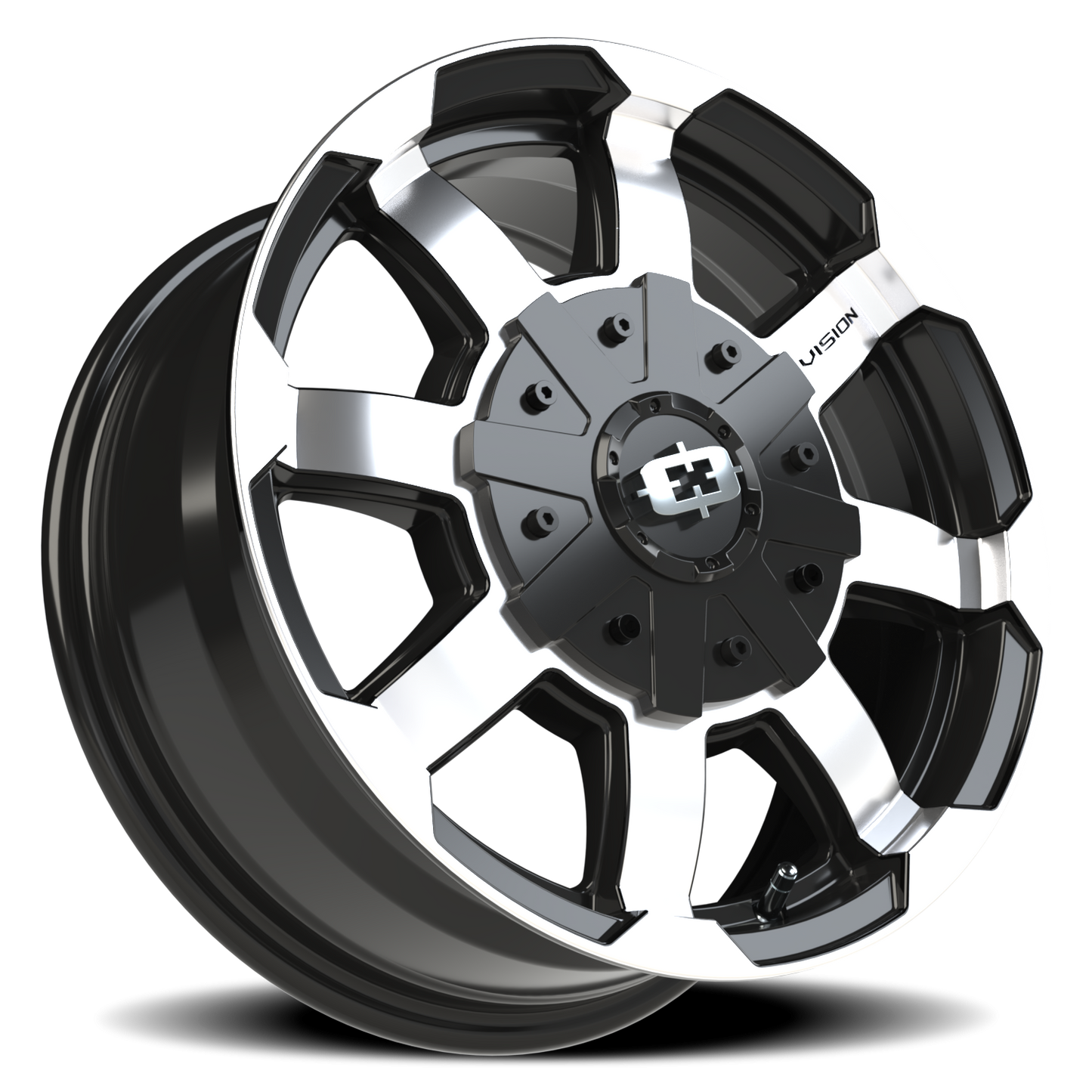 Vision Valor 16X6.5 Gloss Black Machined Face Wheel