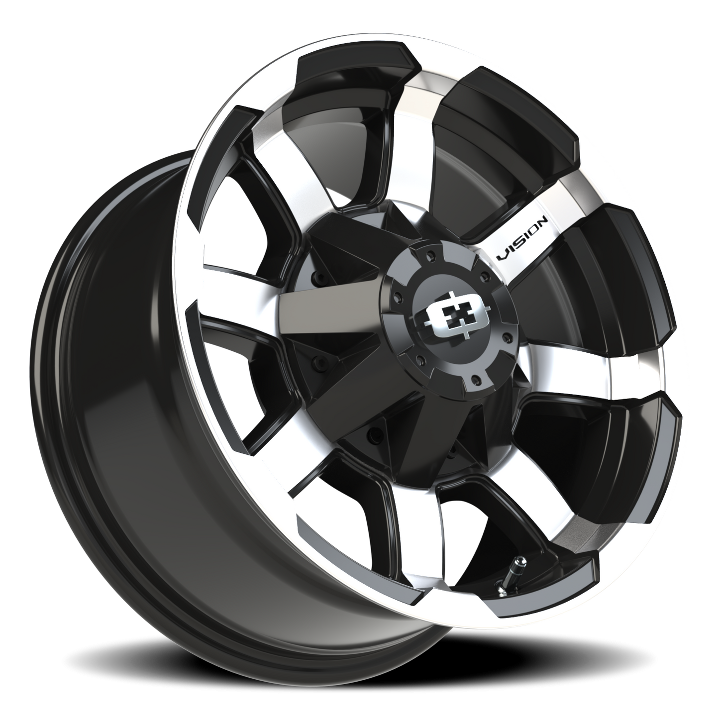 Vision Valor 16X8 Gloss Black Machined Face Wheel