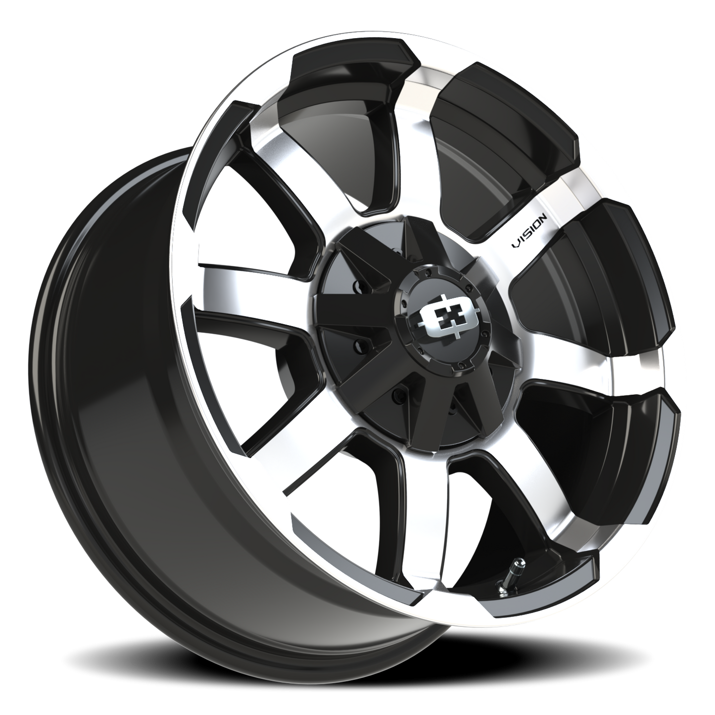 Vision Valor 17X8.5 Gloss Black Machined Face Wheel