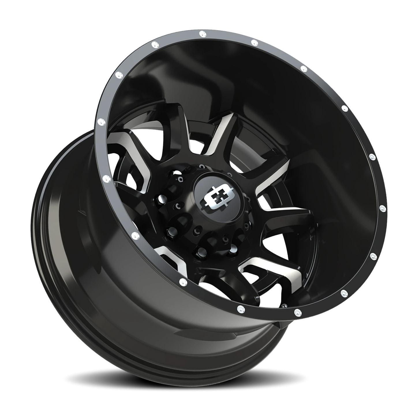 Vision Bomb 20X12 Gloss Black Milled Spoke Wheel