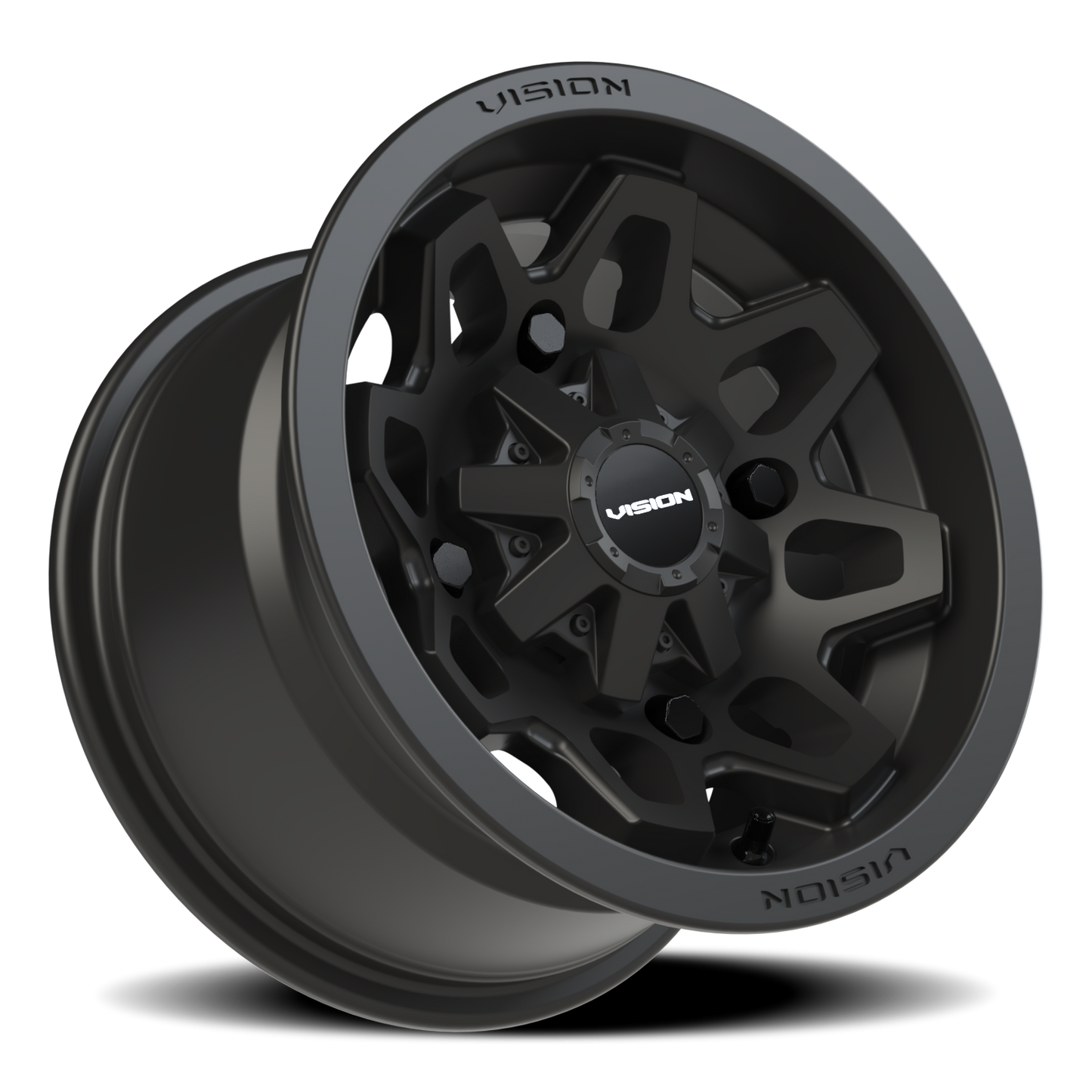 Vision Atv 12X7 Matte Black Wheel