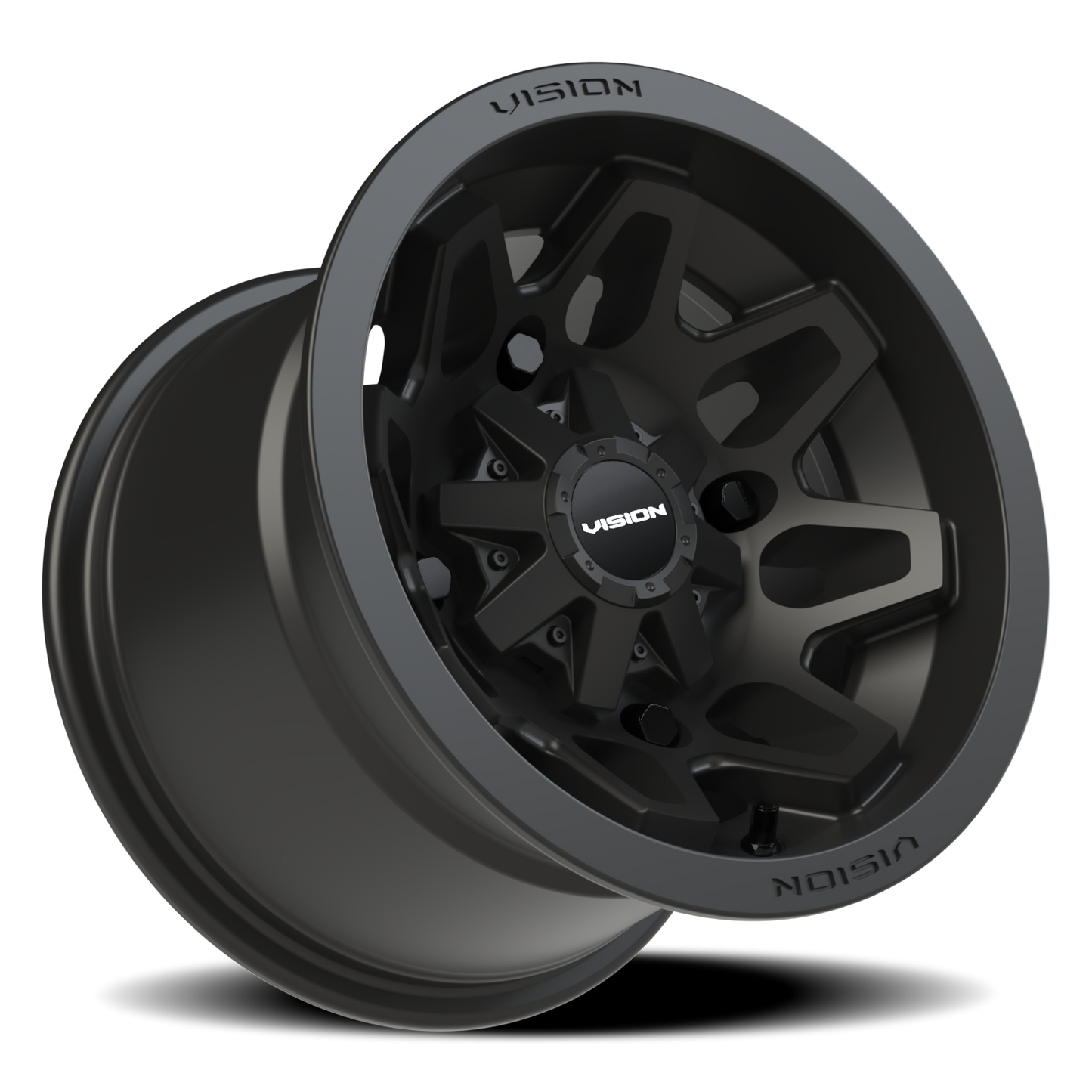 Vision Atv 12X8 Matte Black Wheel