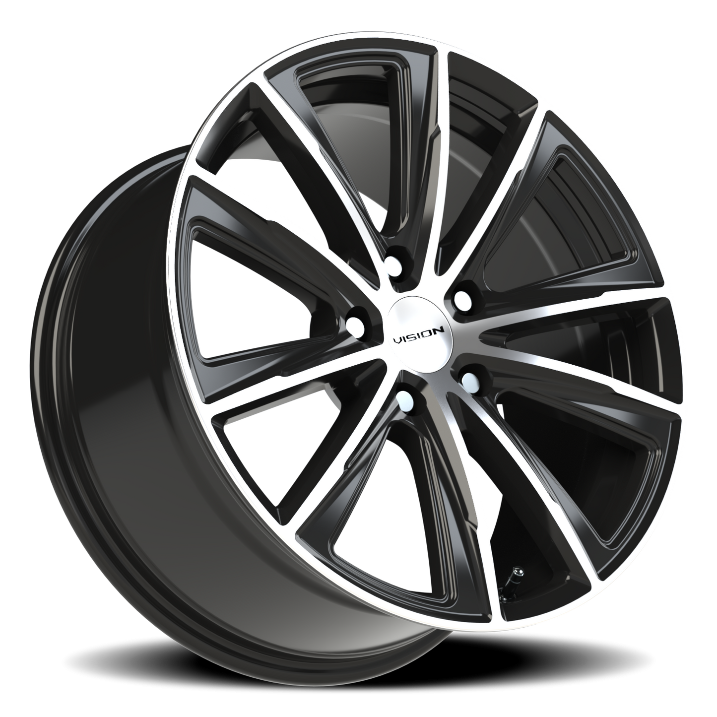 Vision Splinter 18X8.5 Gloss Black Machined Face Wheel