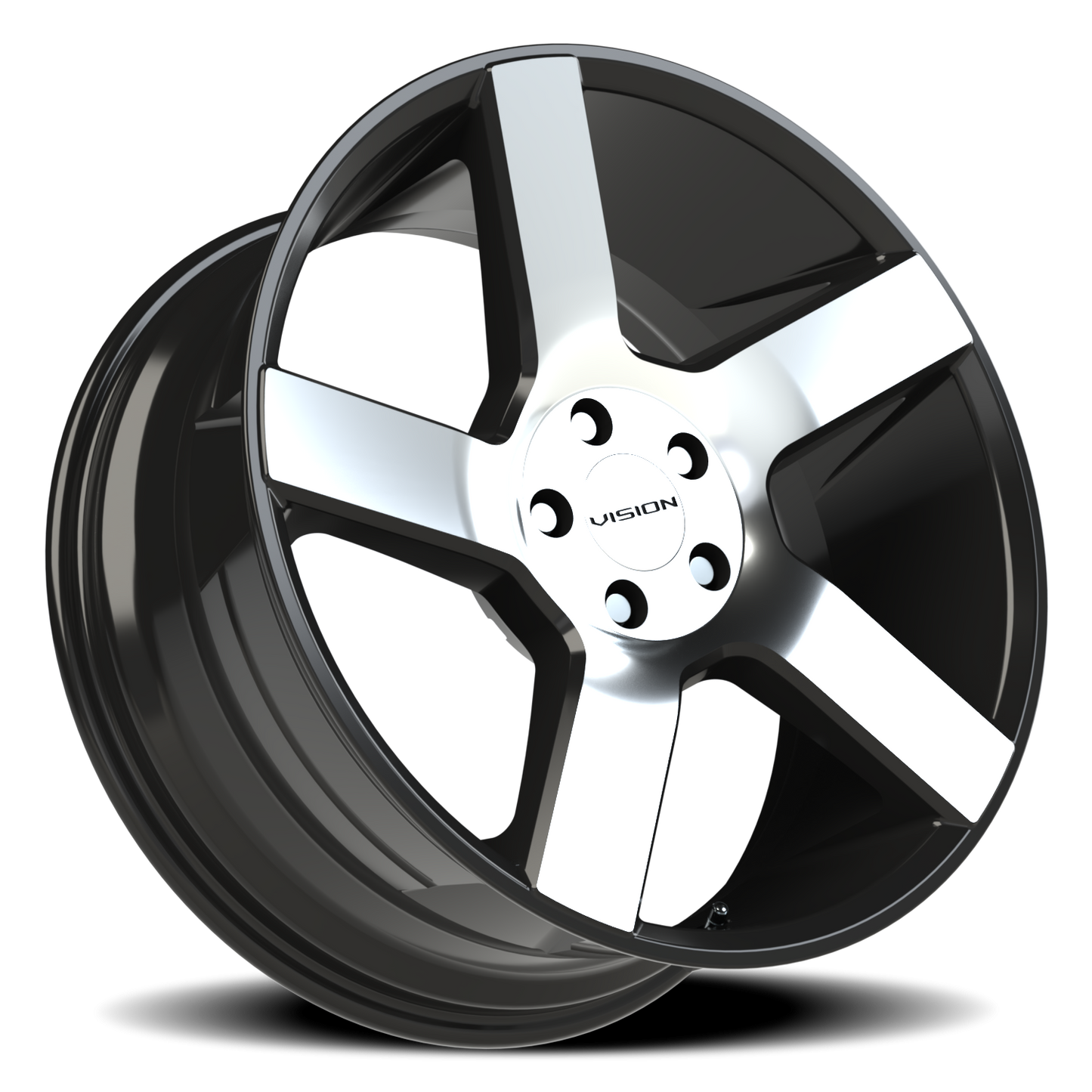 Vision Switchback 20X9 Gloss Black Machined Face Wheel