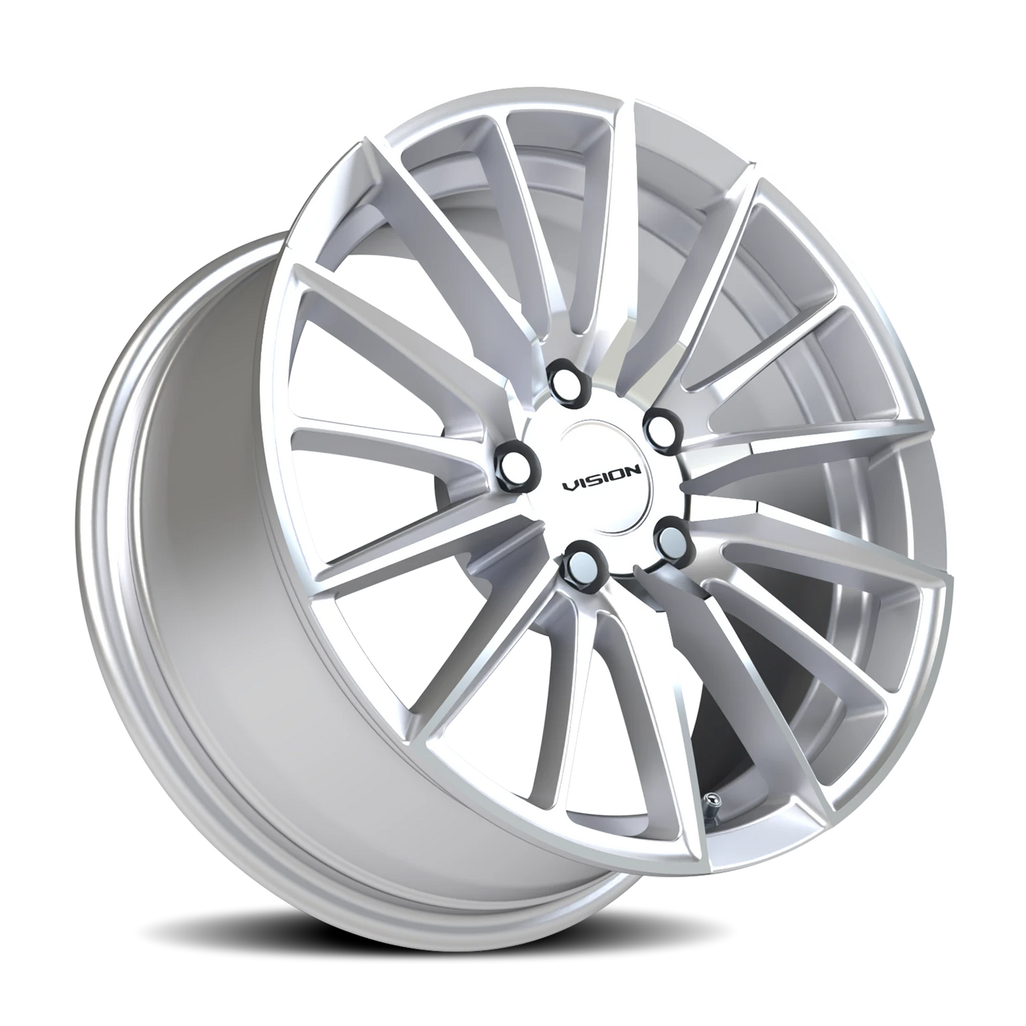 Vision Axis 16X7.5 Hyper Silver Machined Face Wheel