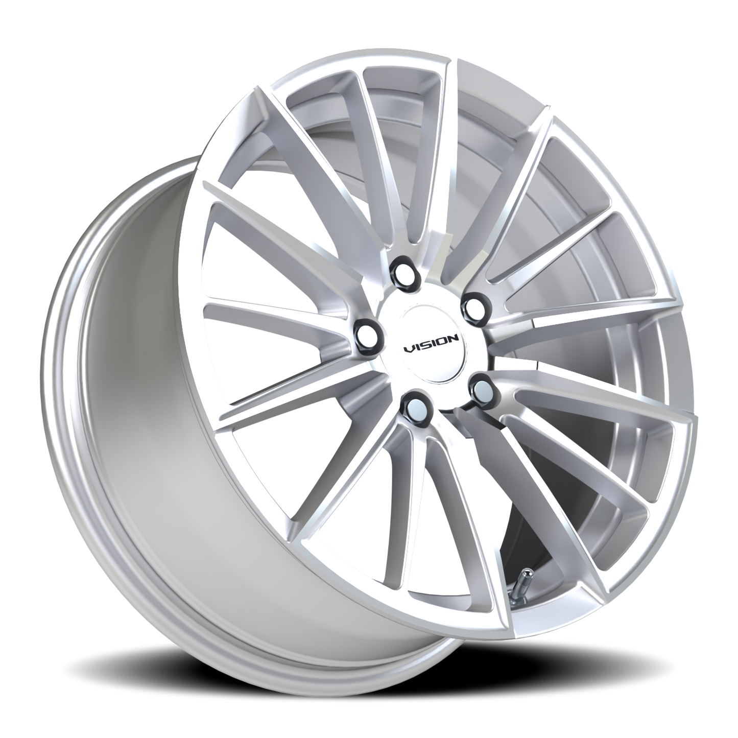 Vision Axis 17X8 Hyper Silver Machined Face Wheel