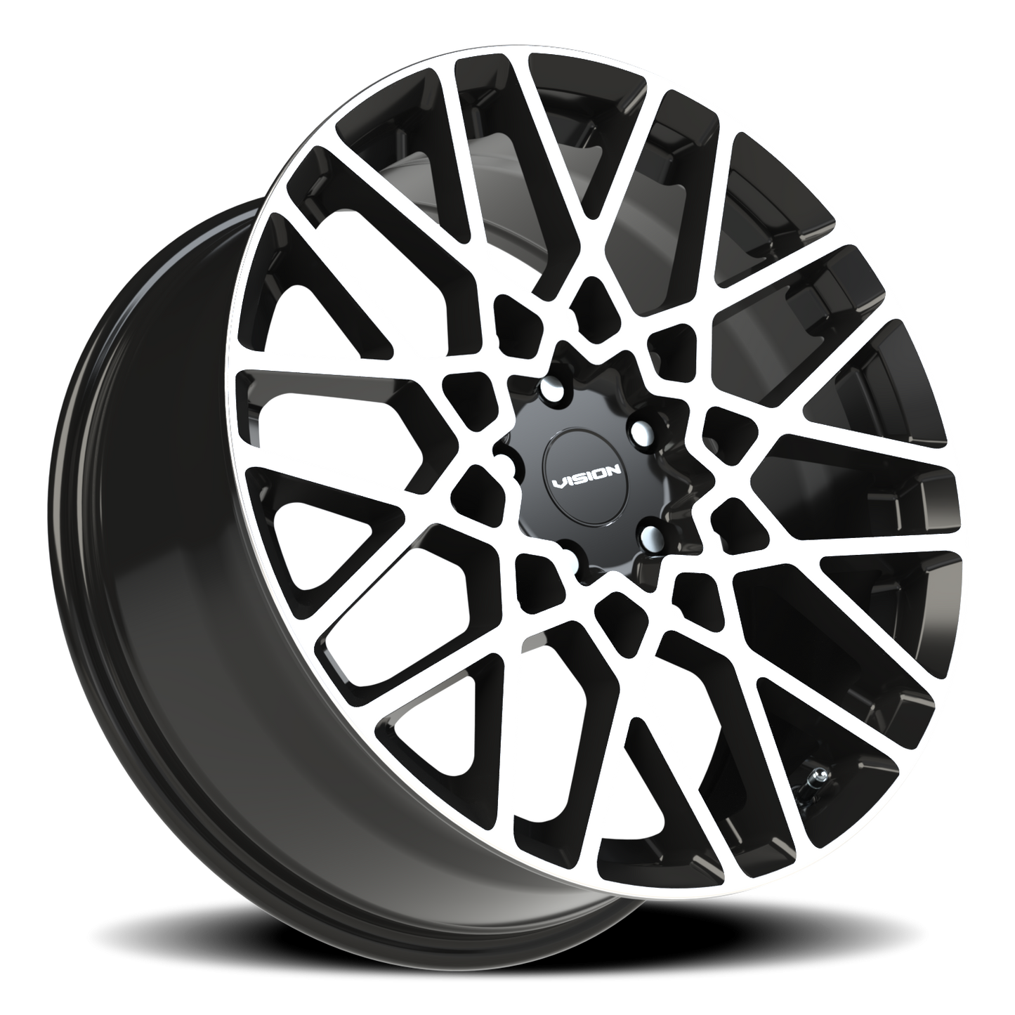 Vision Recoil 20X8.5 Gloss Black Machined Face Wheel