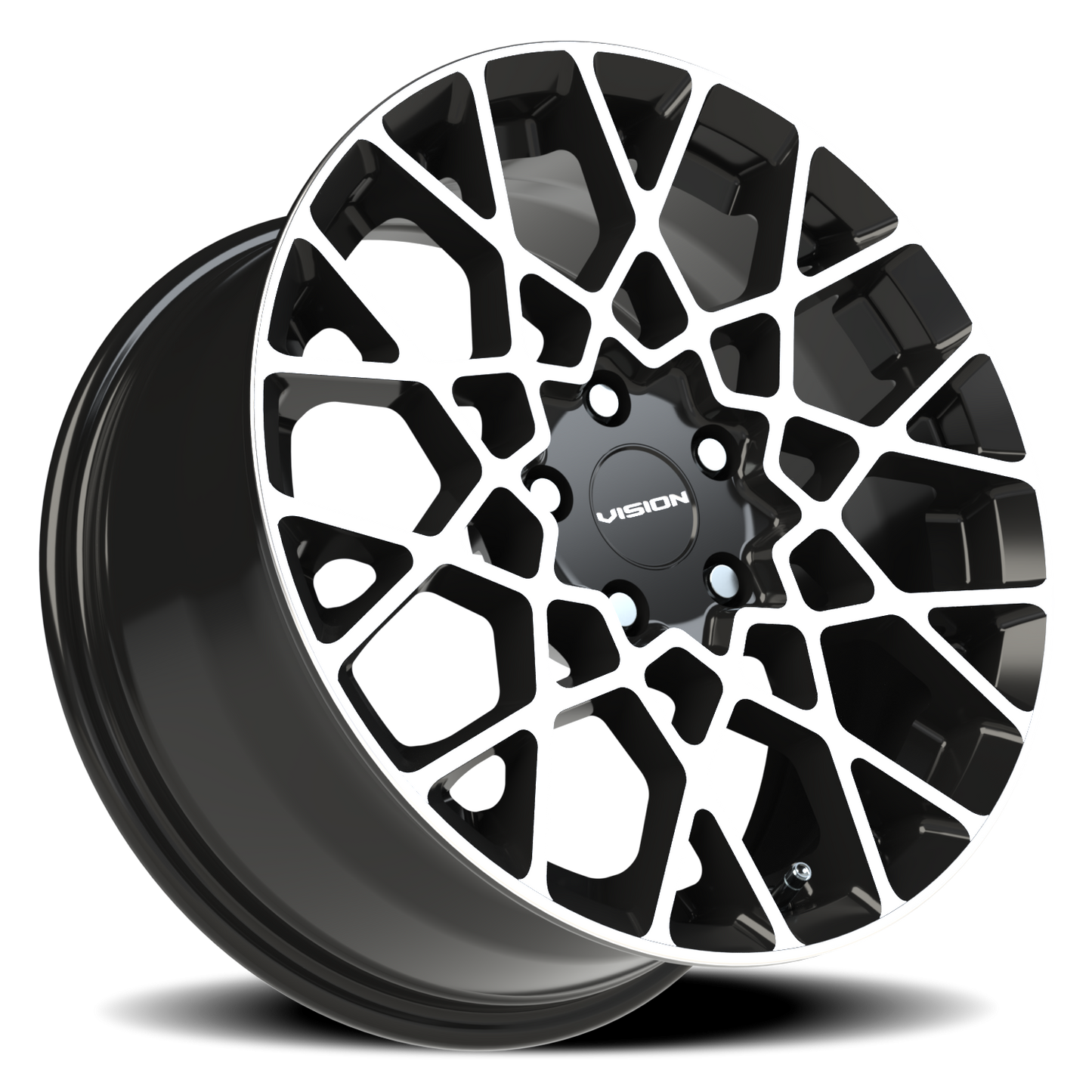 Vision Recoil 17X8 Gloss Black Machined Face Wheel