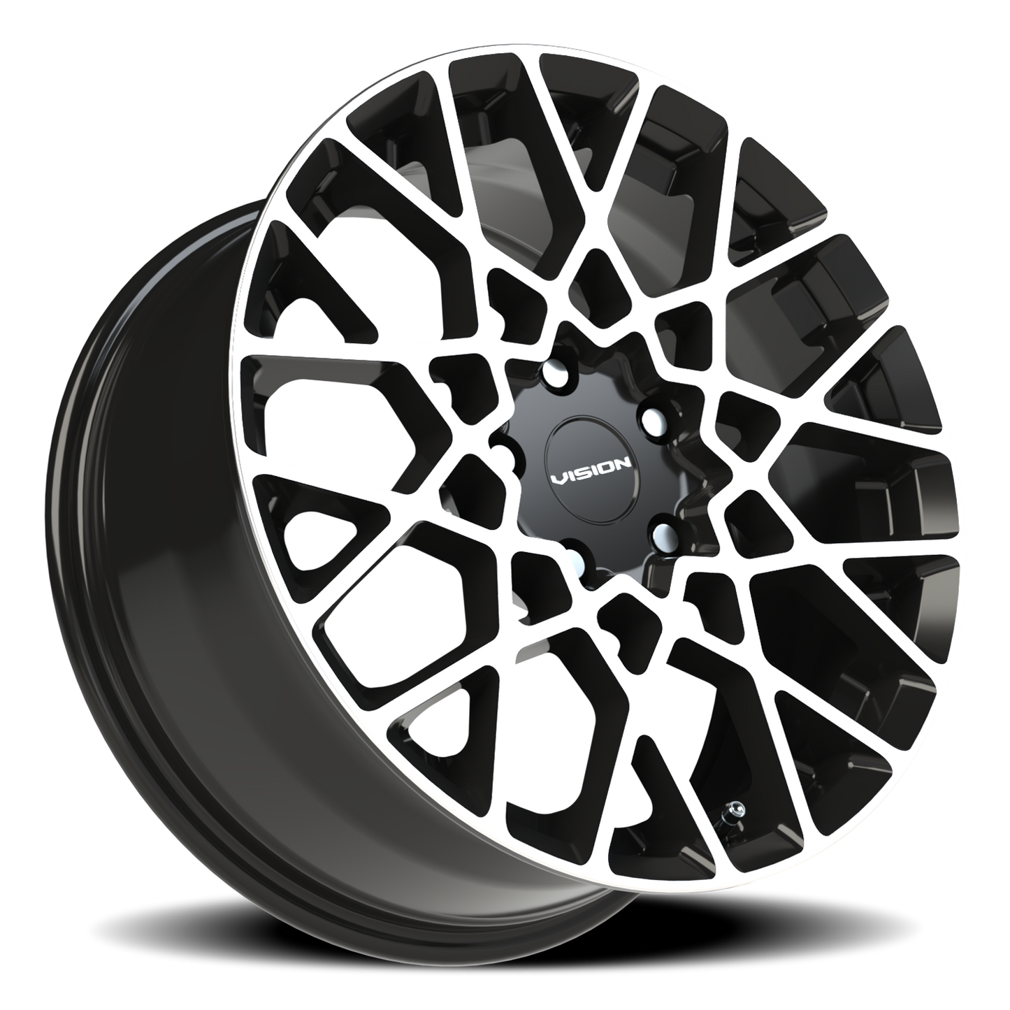 Vision Recoil 18X8 Gloss Black Machined Face Wheel