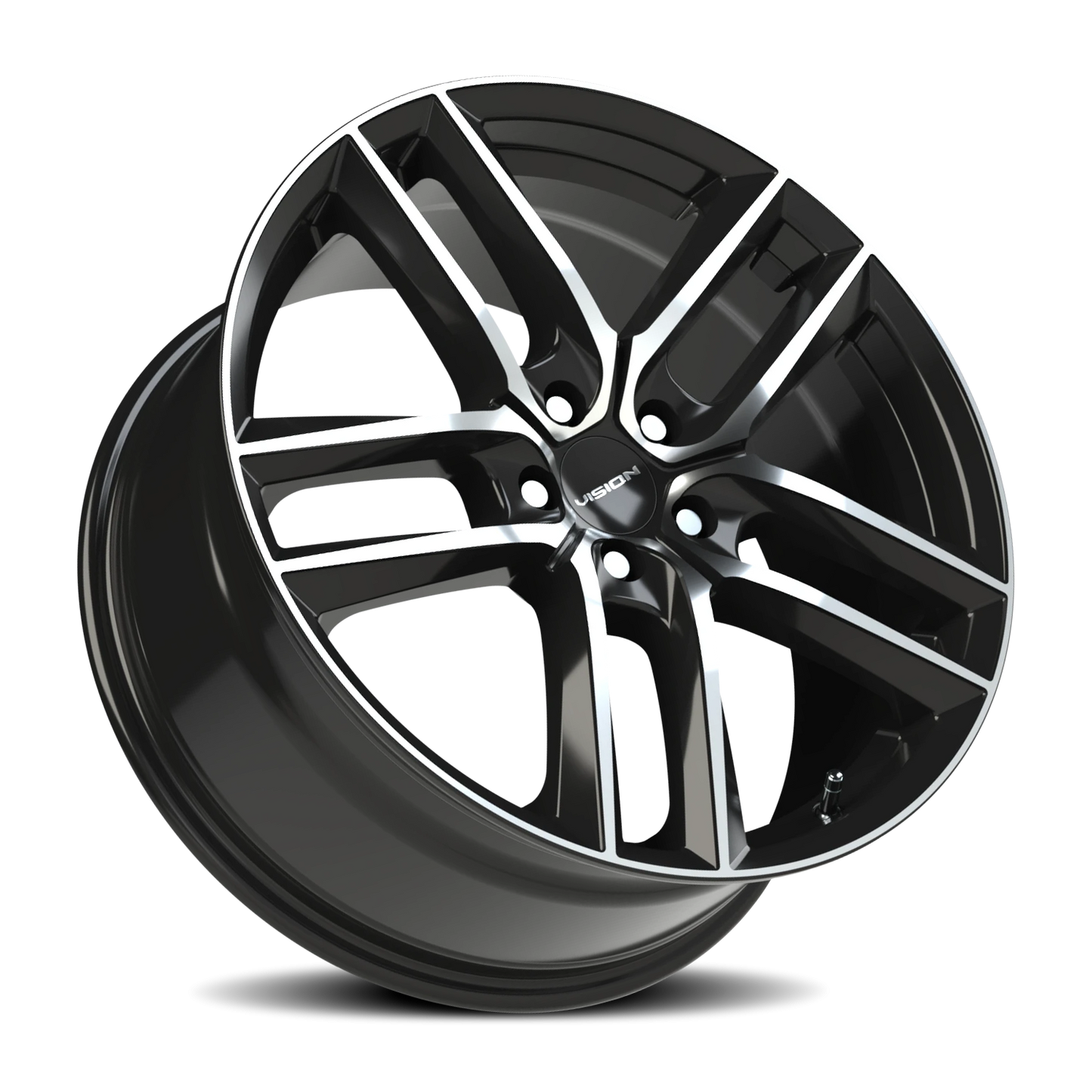 Vision Clutch 19X8.5 Gloss Black Machined Face Wheel