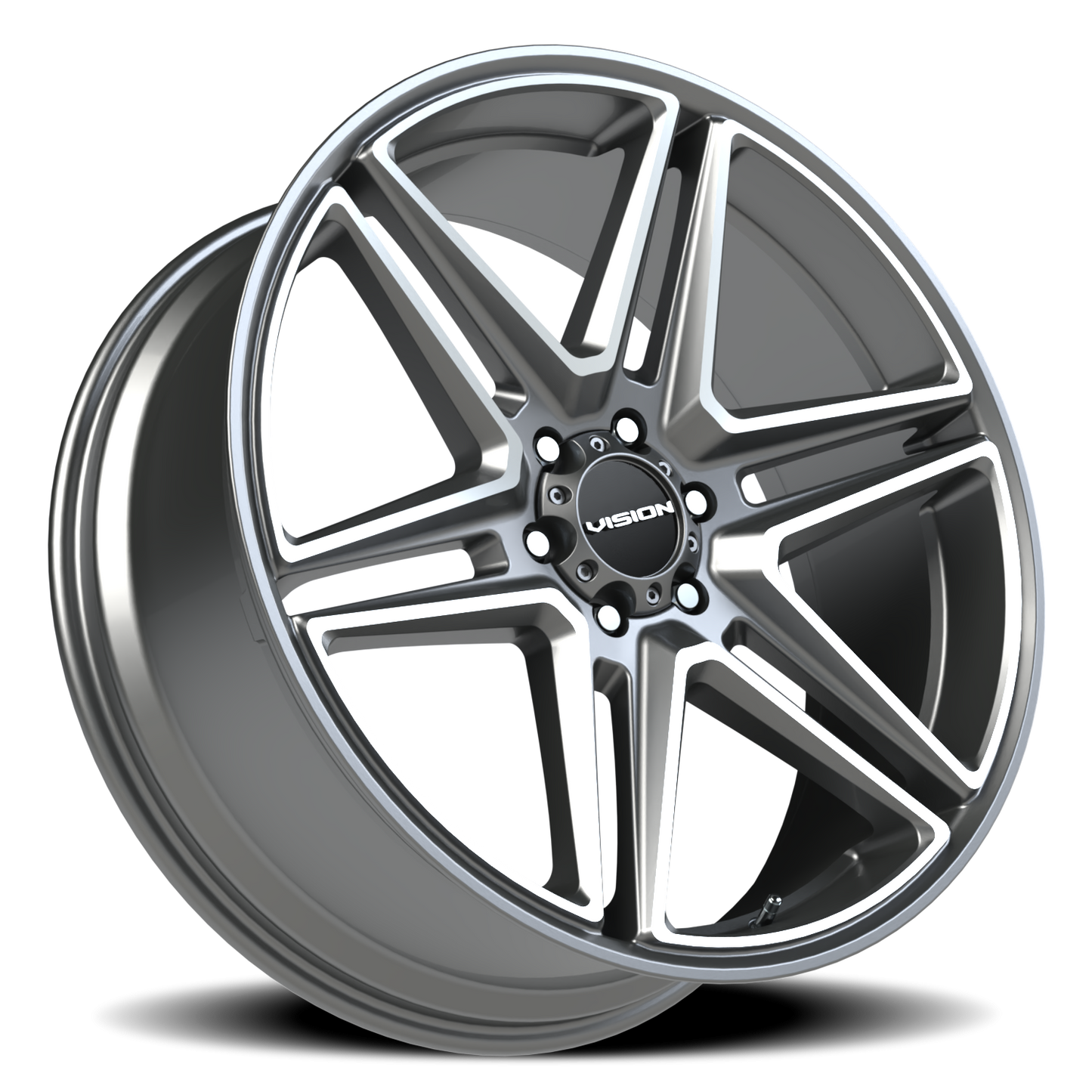 Vision Wedge 24X9.5 Gunmetal Machined Face Wheel