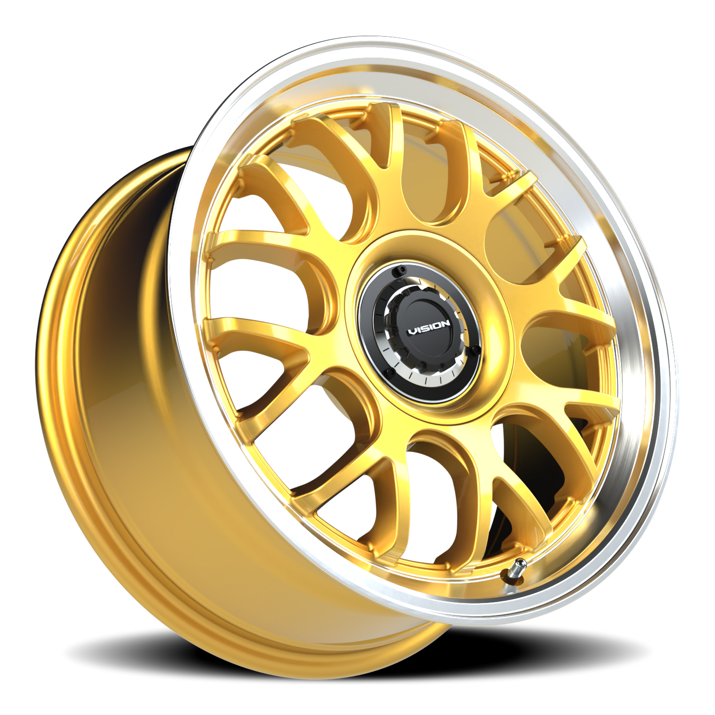 Vision Alpine 17X8 Gold Machined Lip Wheel