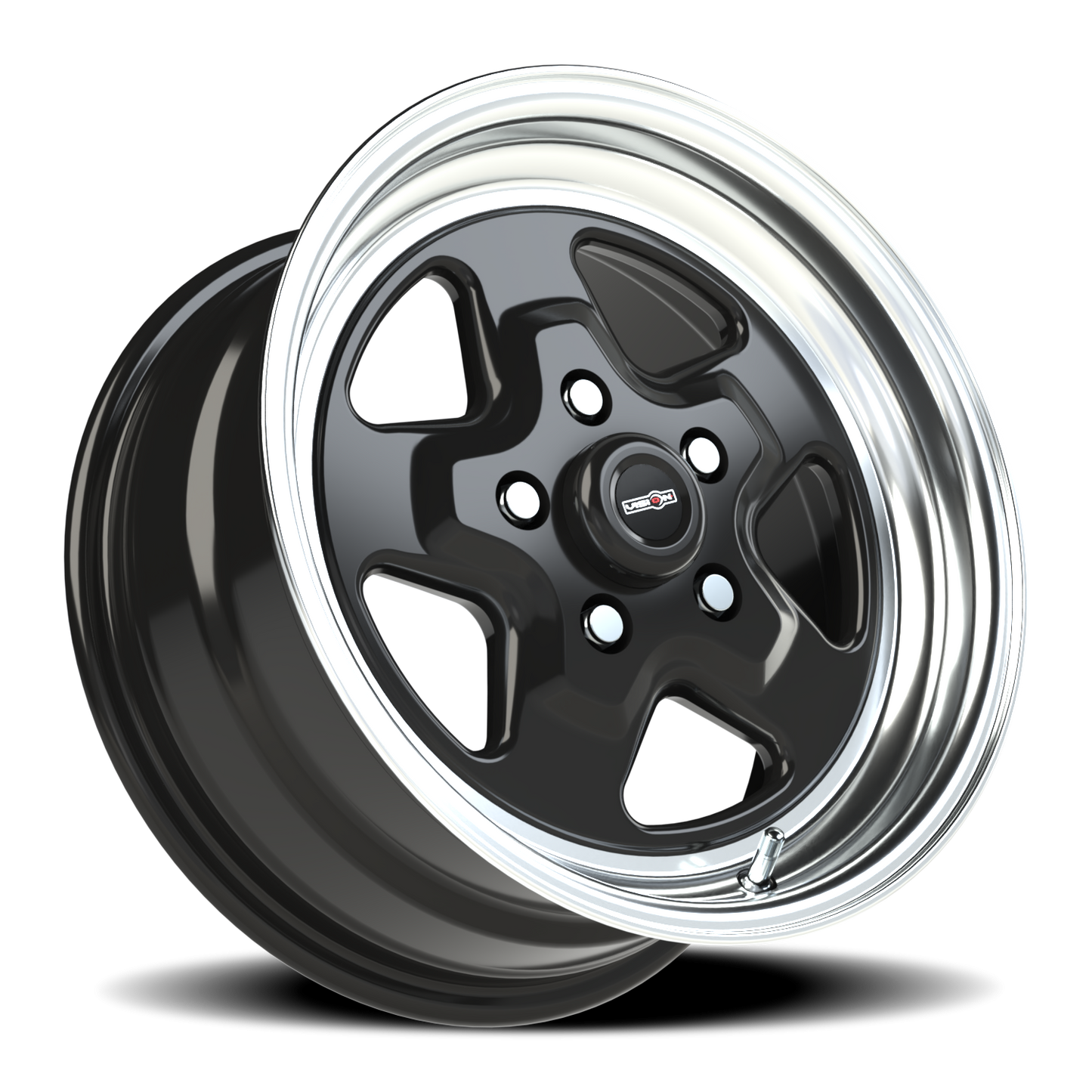 Vision Nitro 15X7 Gloss Black Machined Lip Wheel