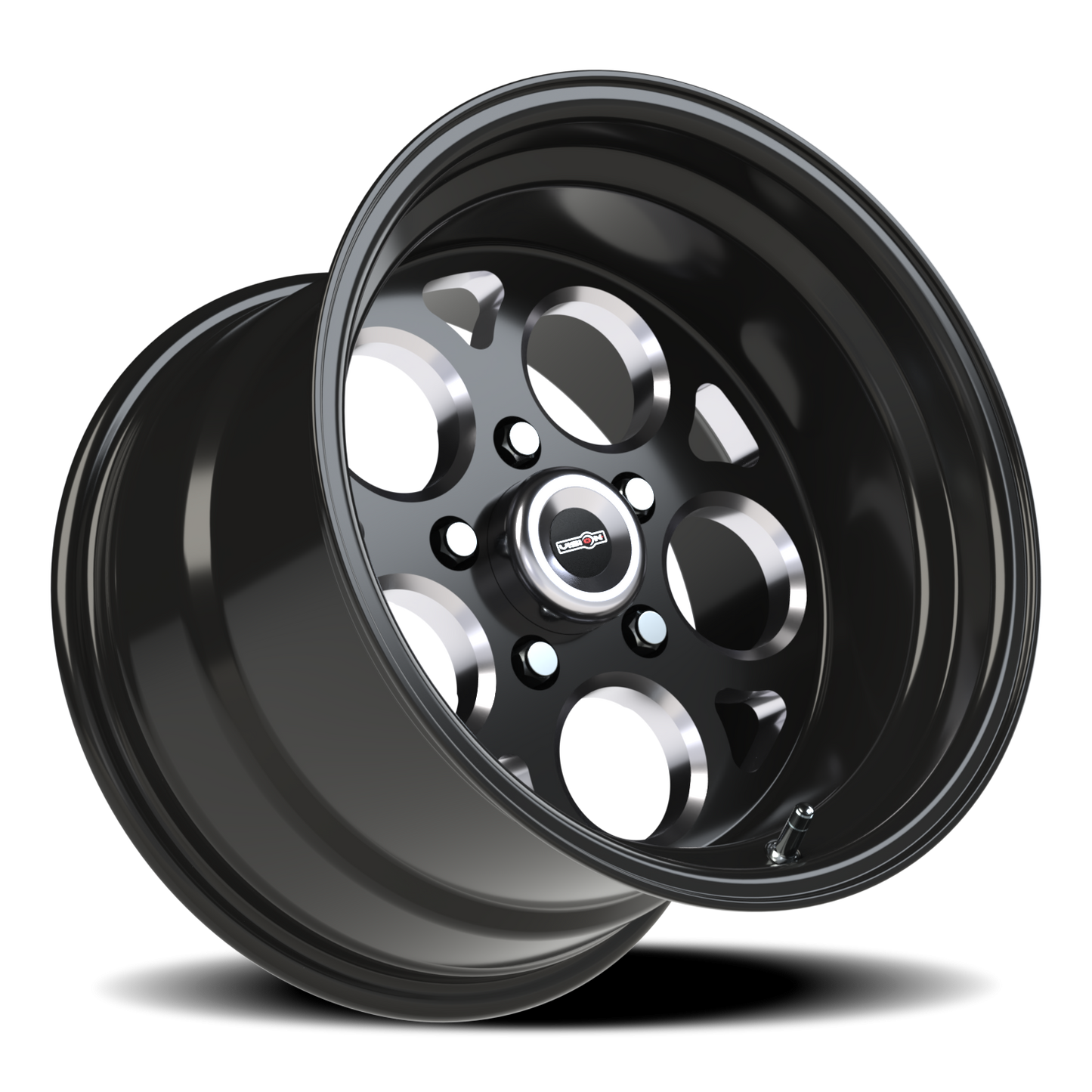 Vision Mag 15X10 Gloss Black with Milled Windows Wheel