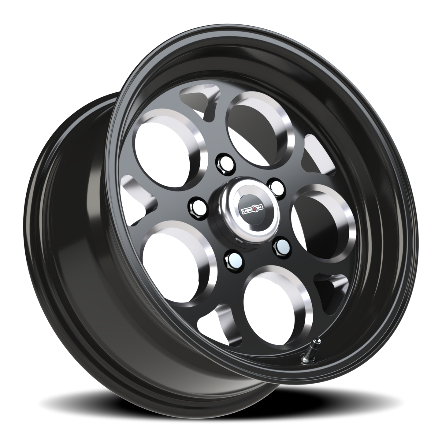 Vision Mag 15X7 Gloss Black with Milled Windows Wheel