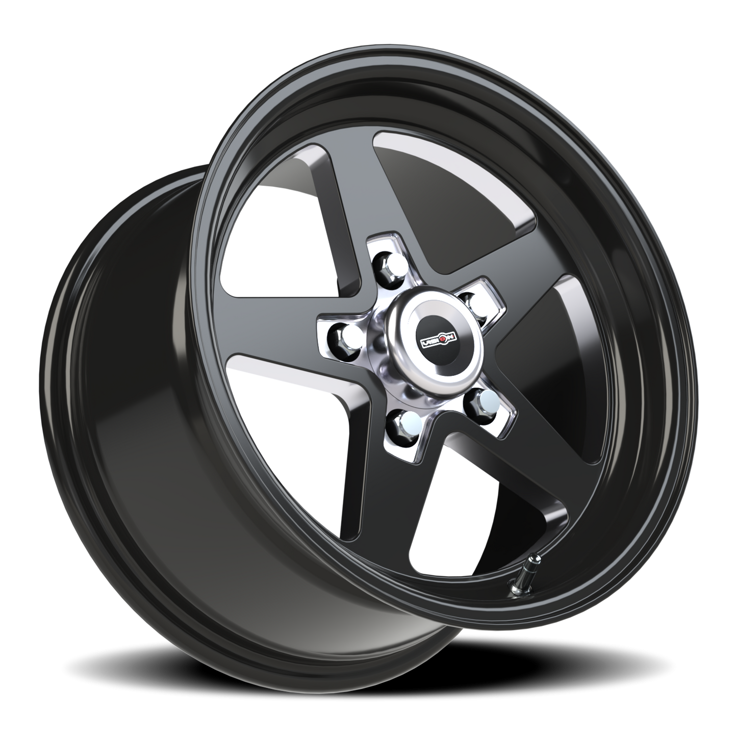 Vision Star 15X8 Gloss Black with Milled Center Wheel