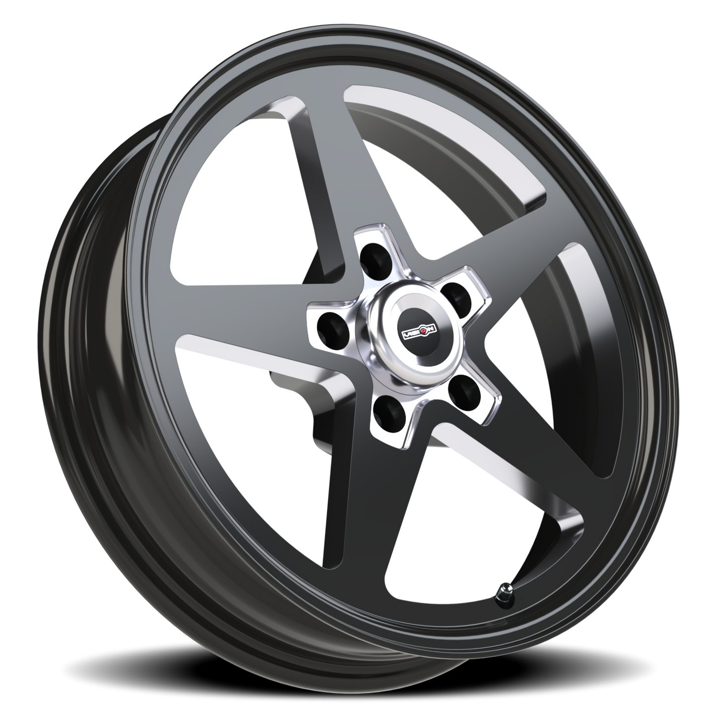 Vision Str 17X4.5 Gloss Black with Milled Center Wheel