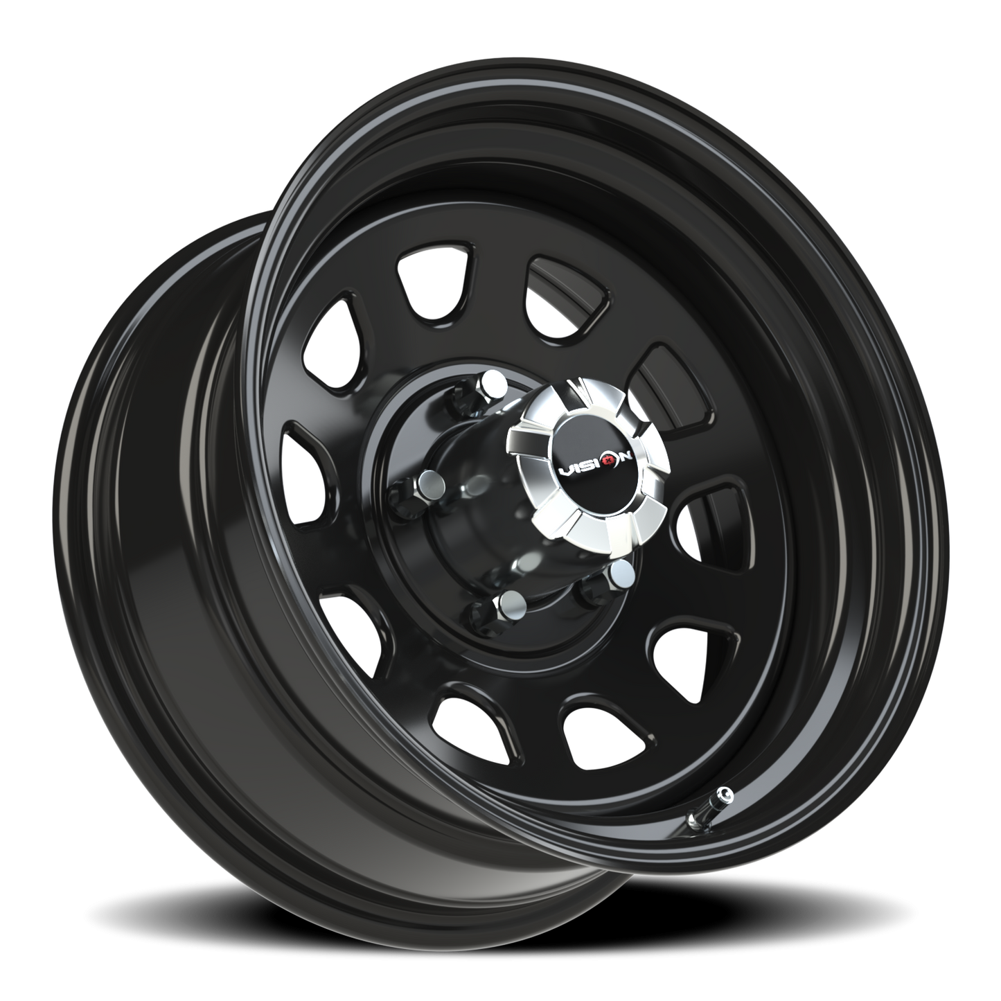 Vision Steel 17X8 Gloss Black Wheel