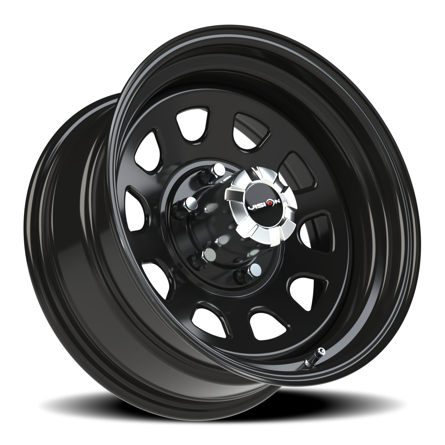 Vision Steel 17X8 Gloss Black Wheel