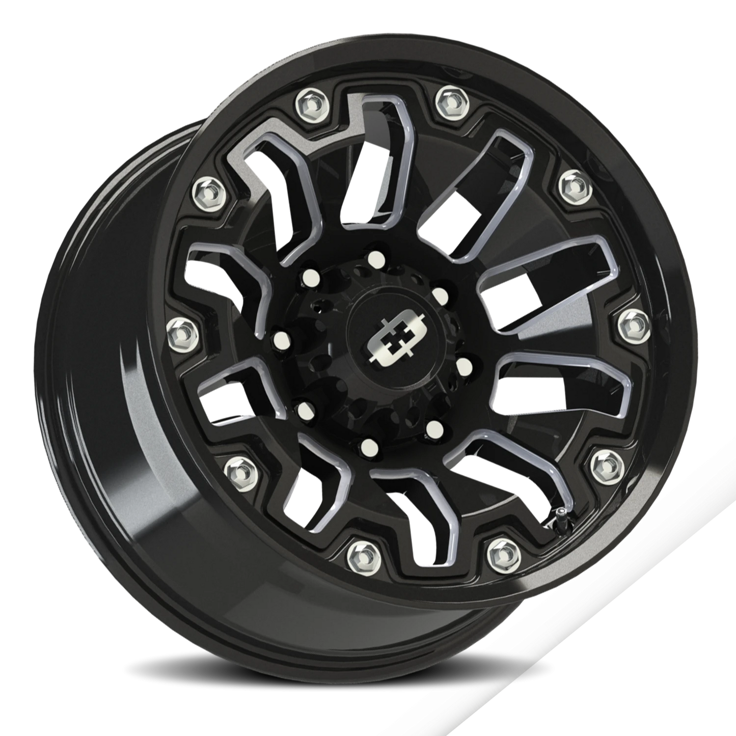 Vision Armor 20X9 Gloss Black Milled Spoke Wheel