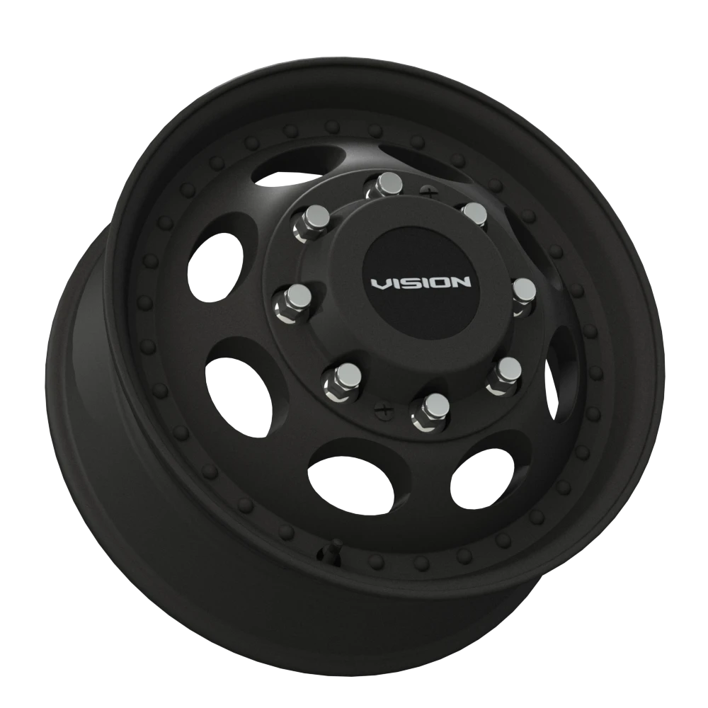 Vision Frt 19.5X6.75 Matte Black Wheel