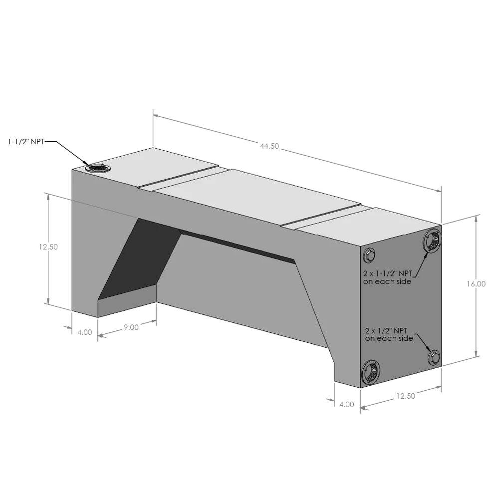 20 Gallon Wheel Well Water Tank (Both Sides)