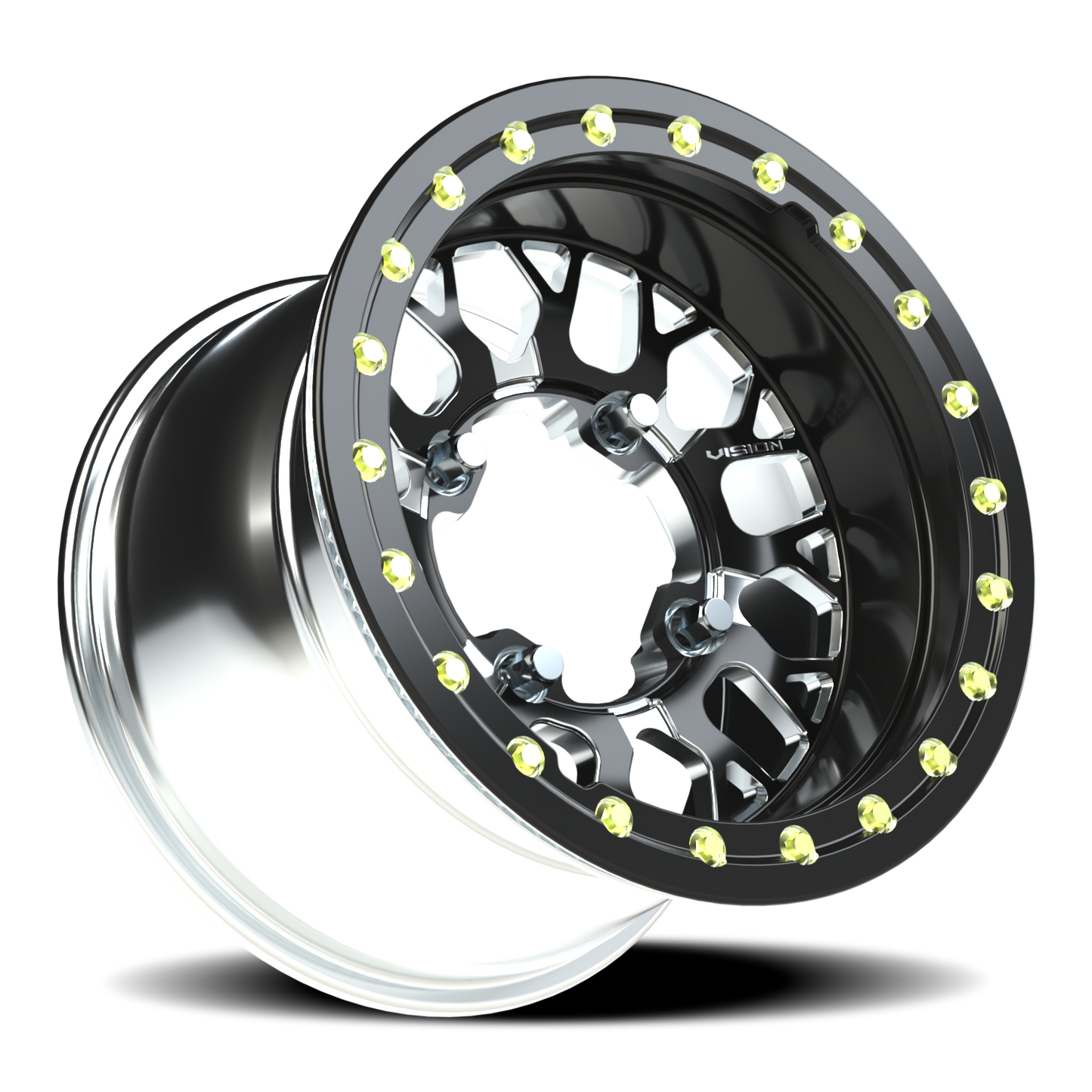 Vision Noc 15X10 Gloss Black Milled Spoke Wheel