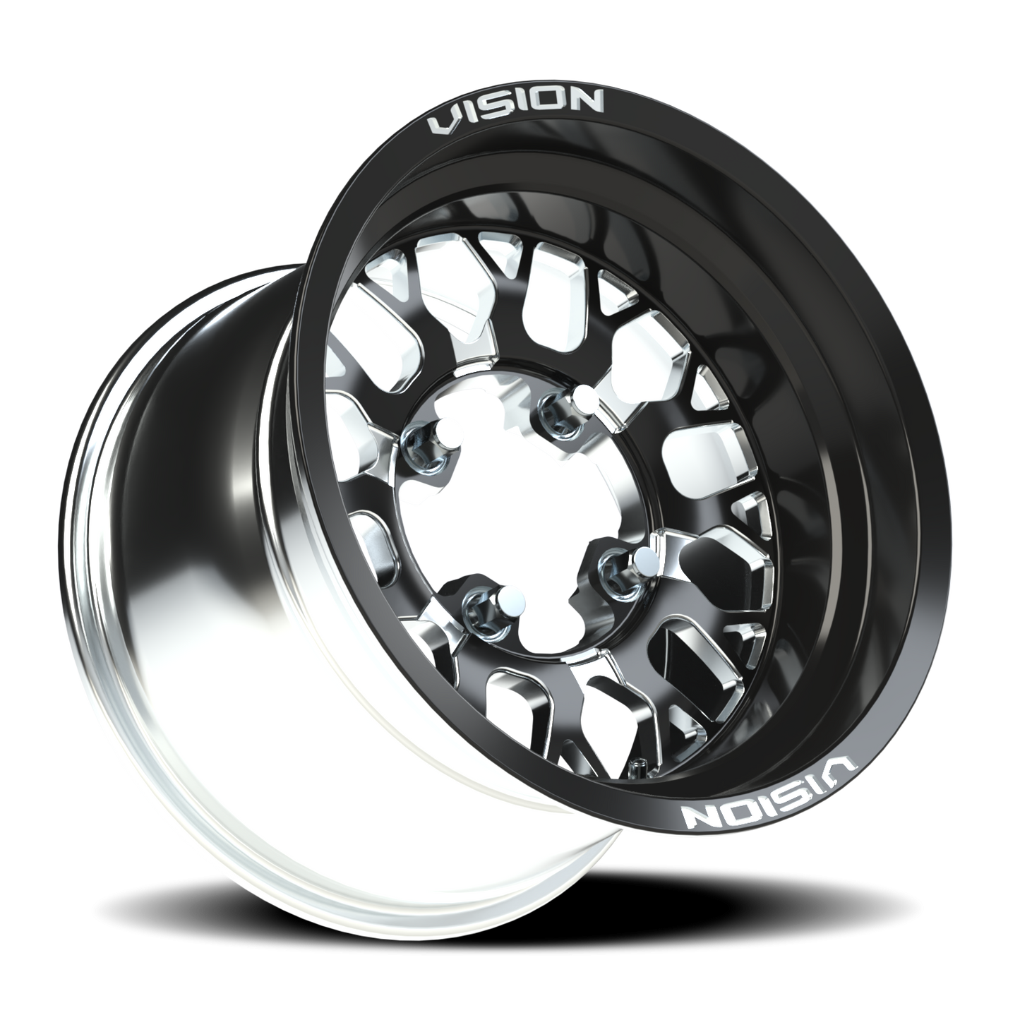Vision Nocc 15X7 Gloss Black Milled Spoke Wheel