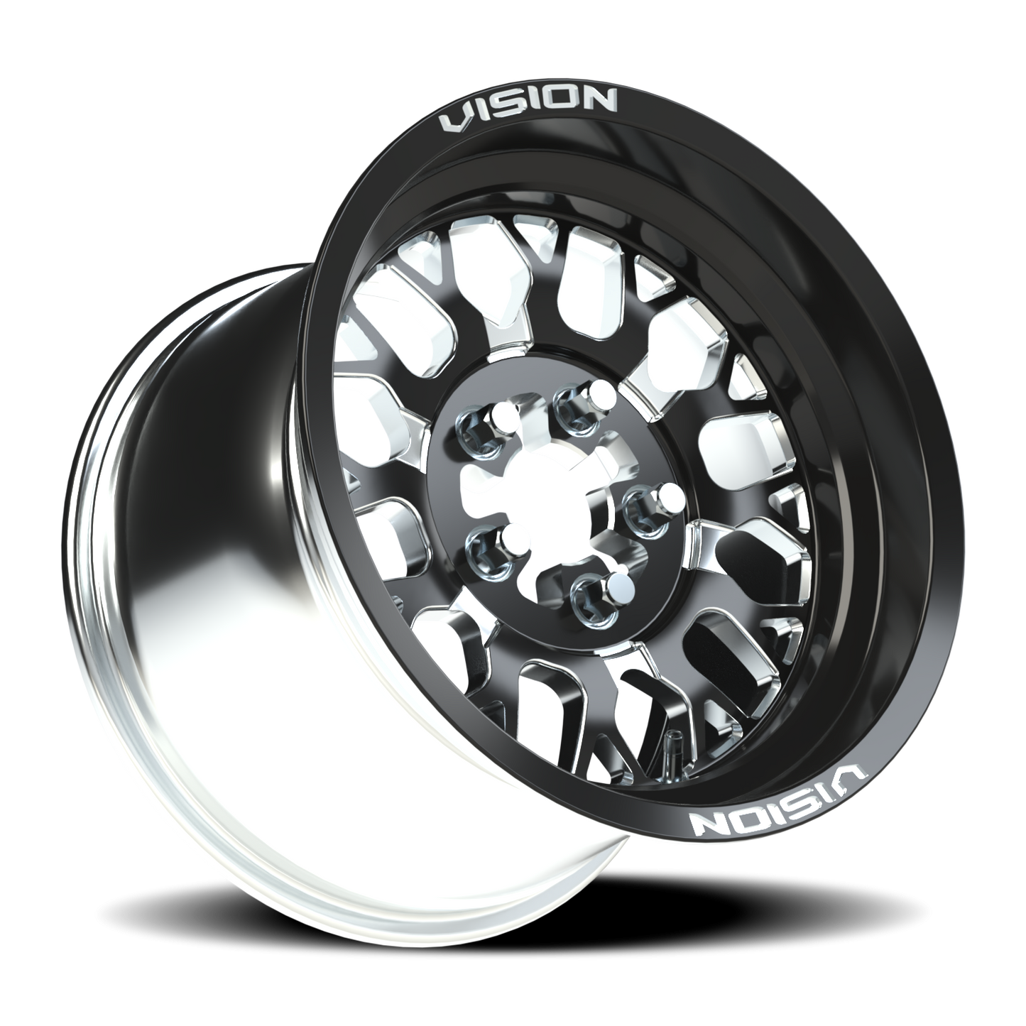 Vision Noc 15X7 Gloss Black Milled Spoke Wheel