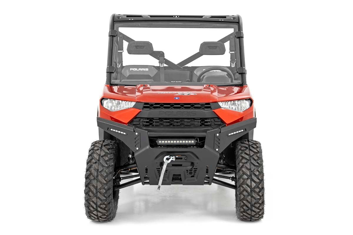 LED Light Kit | Bumper Mount | 12" Black Single Row | White DRL | Polaris Ranger XP 1000