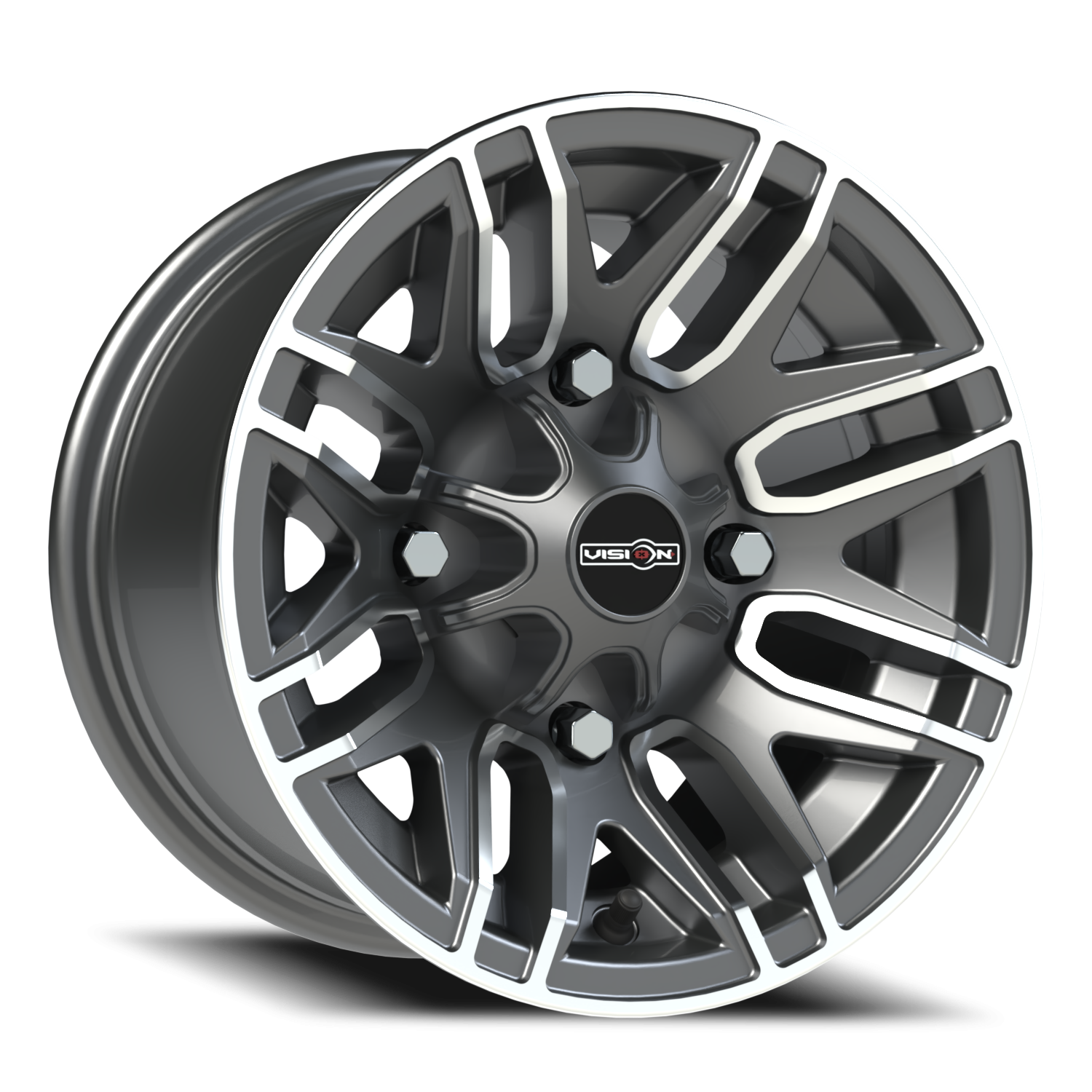 Vision Assault 12X7 Gunmetal Machined Face Wheel