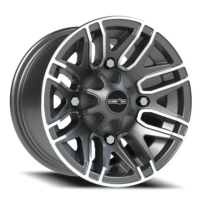 Vision Assault 12X7 Gunmetal Machined Face Wheel