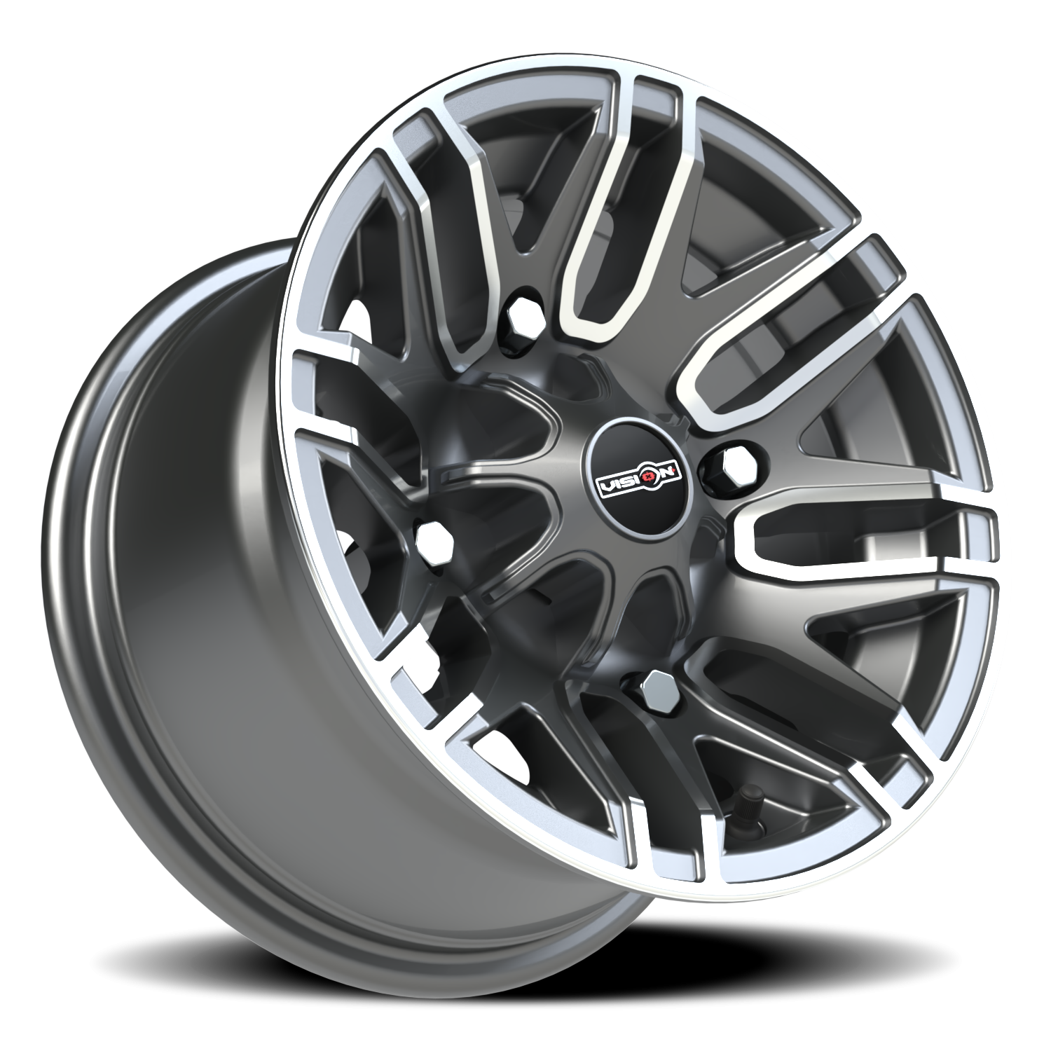 Vision Assault 12X7 Gunmetal Machined Face Wheel