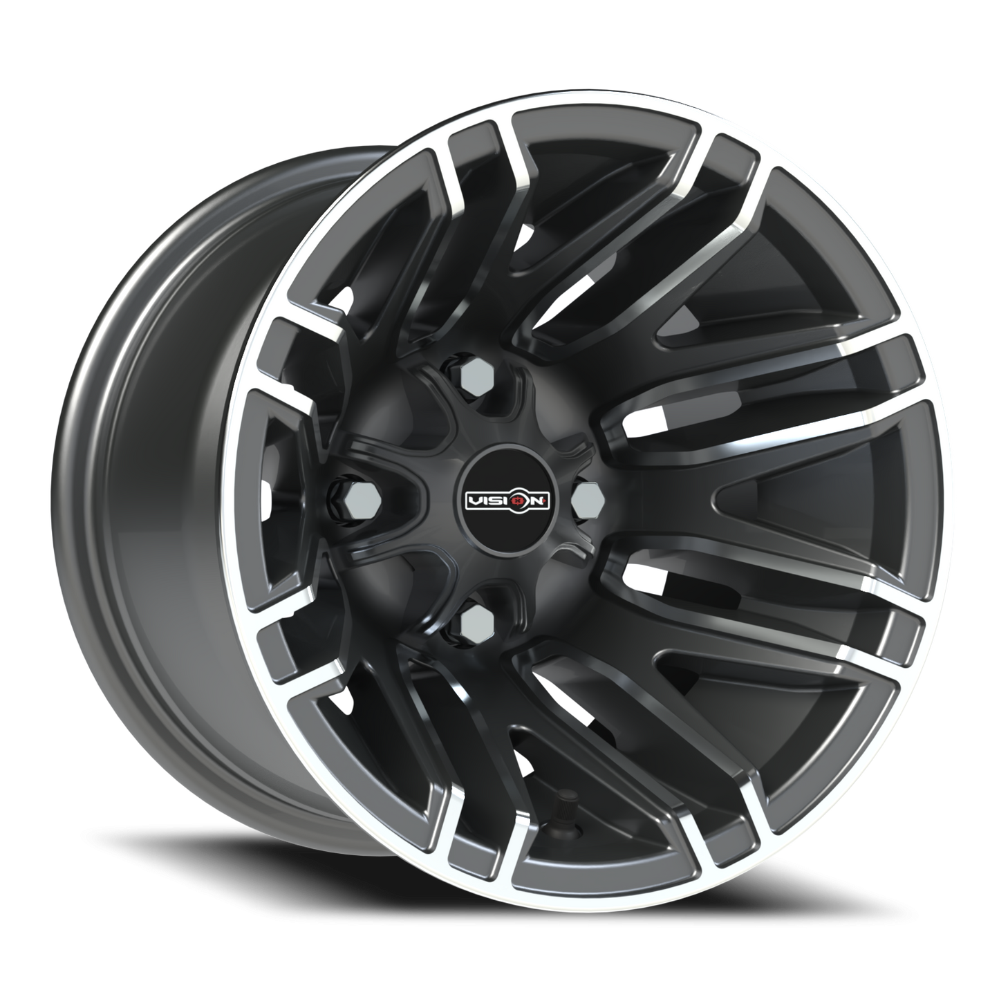 Vision Assault 12X8 Gunmetal Machined Face Wheel