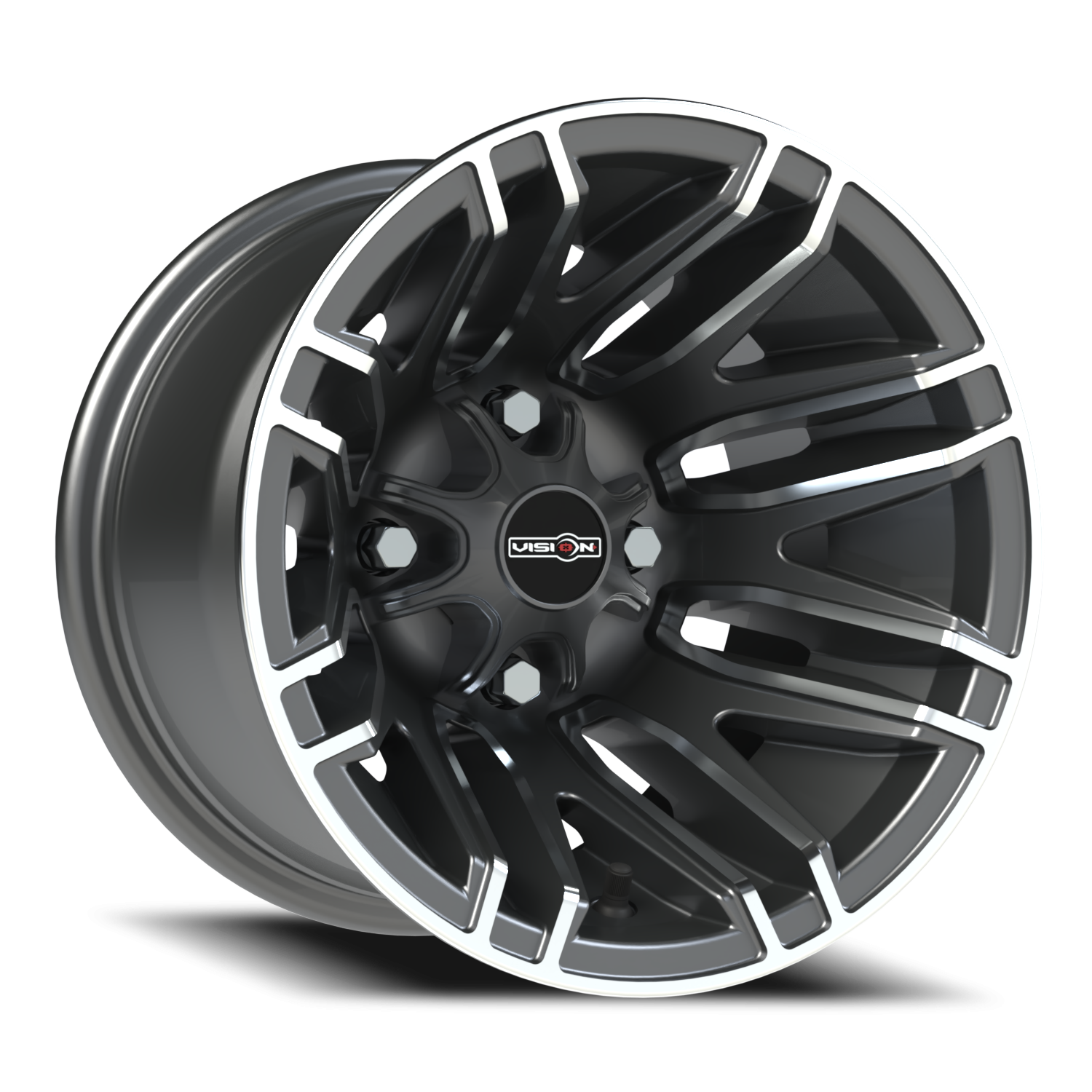 Vision Assault 12X8 Gunmetal Machined Face Wheel