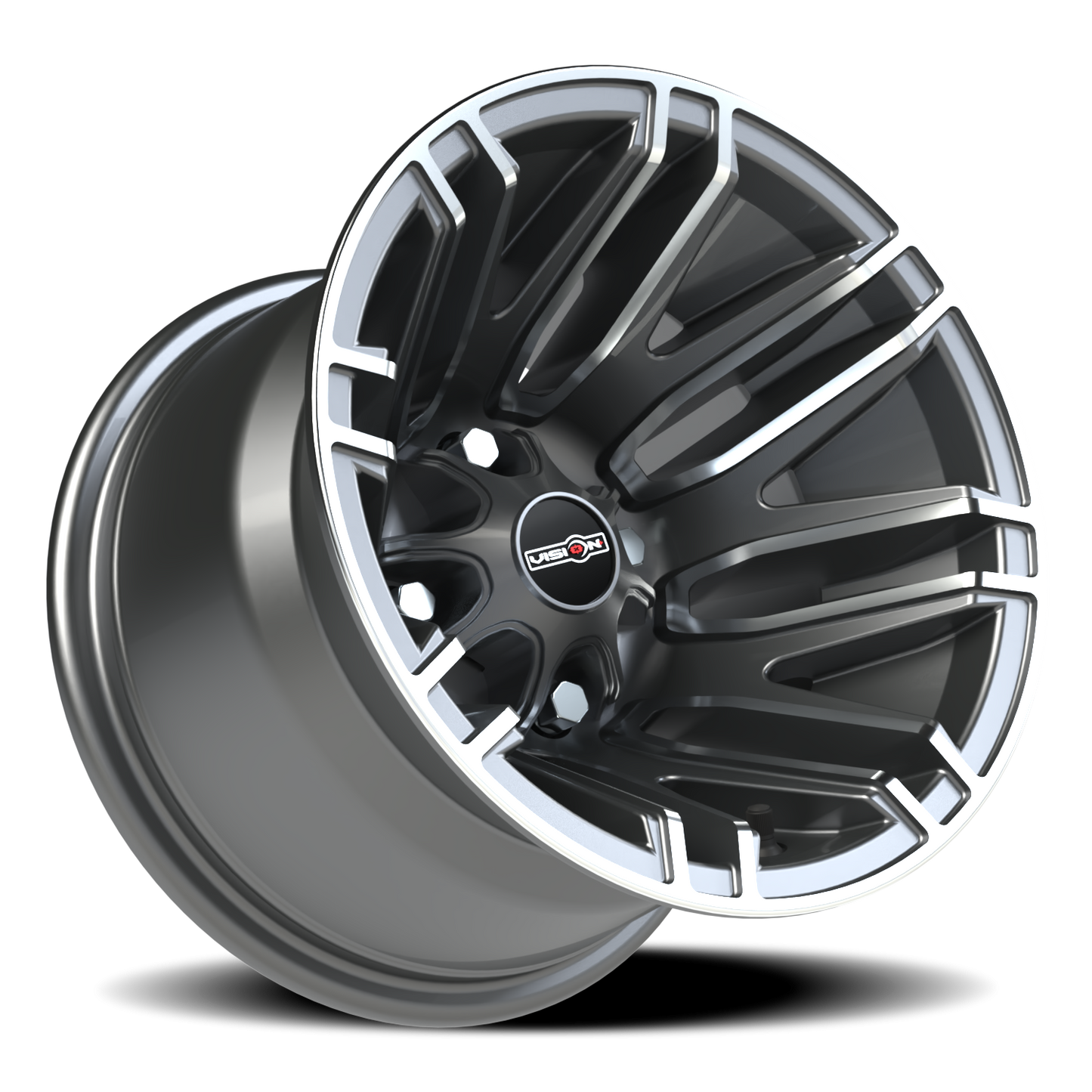 Vision Assault 12X8 Gunmetal Machined Face Wheel