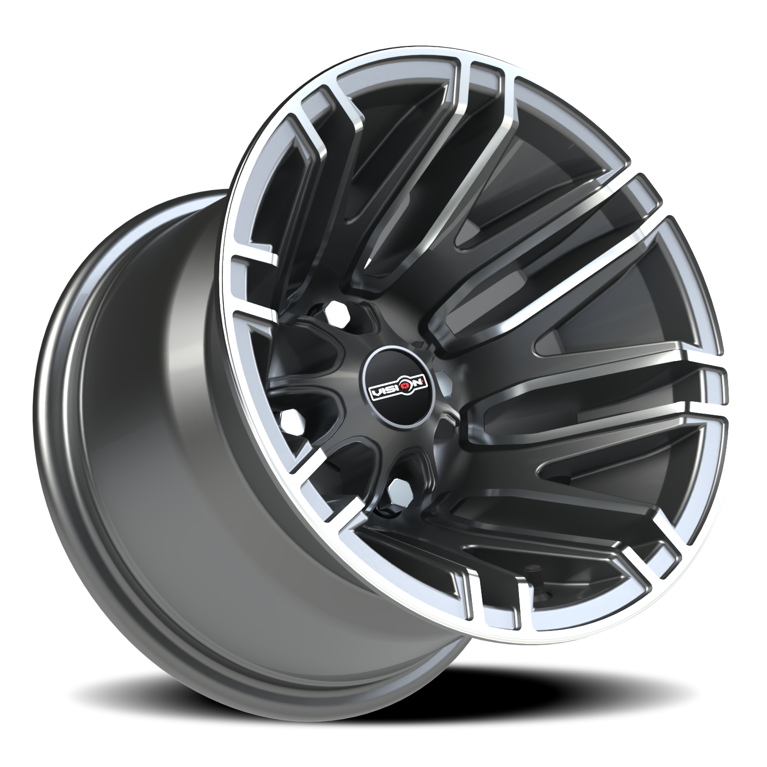 Vision Assault 12X8 Gunmetal Machined Face Wheel