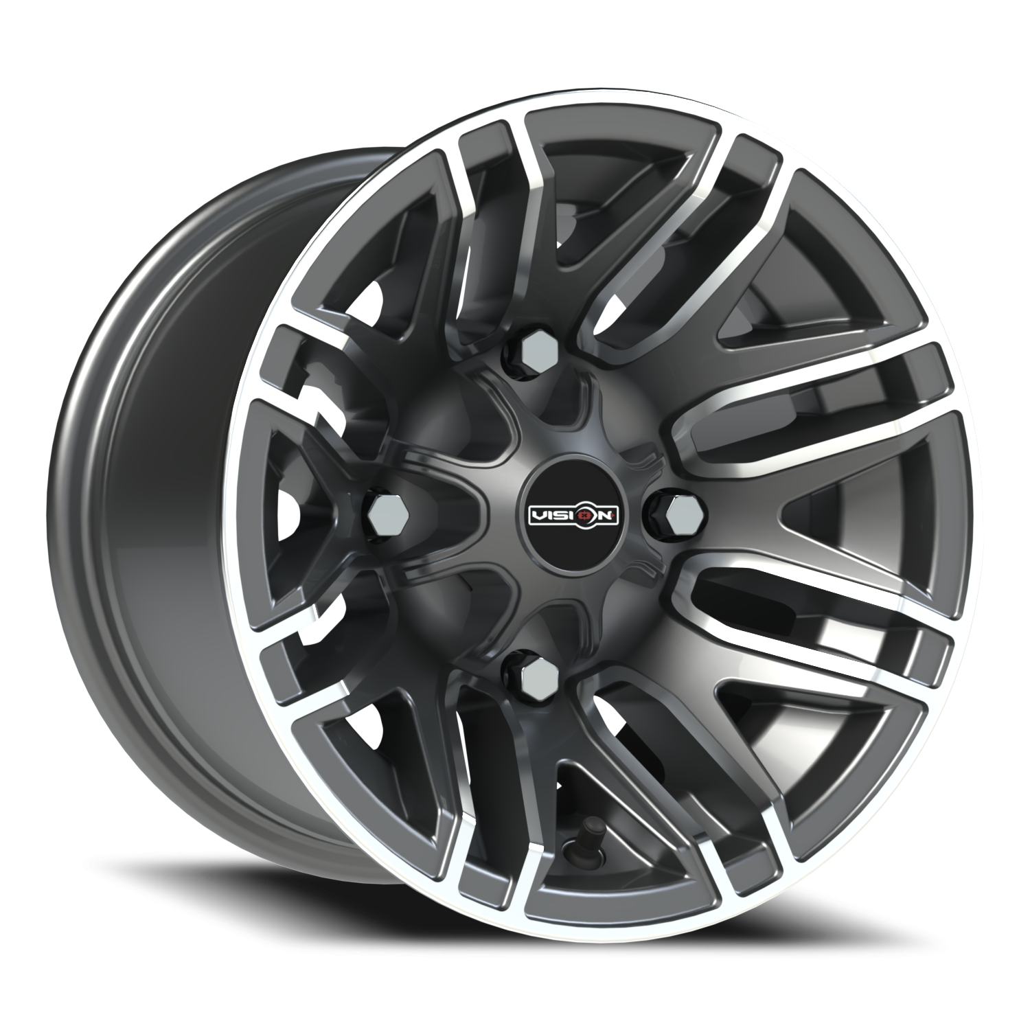 Vision Assault 12X8 Gunmetal Machined Face Wheel
