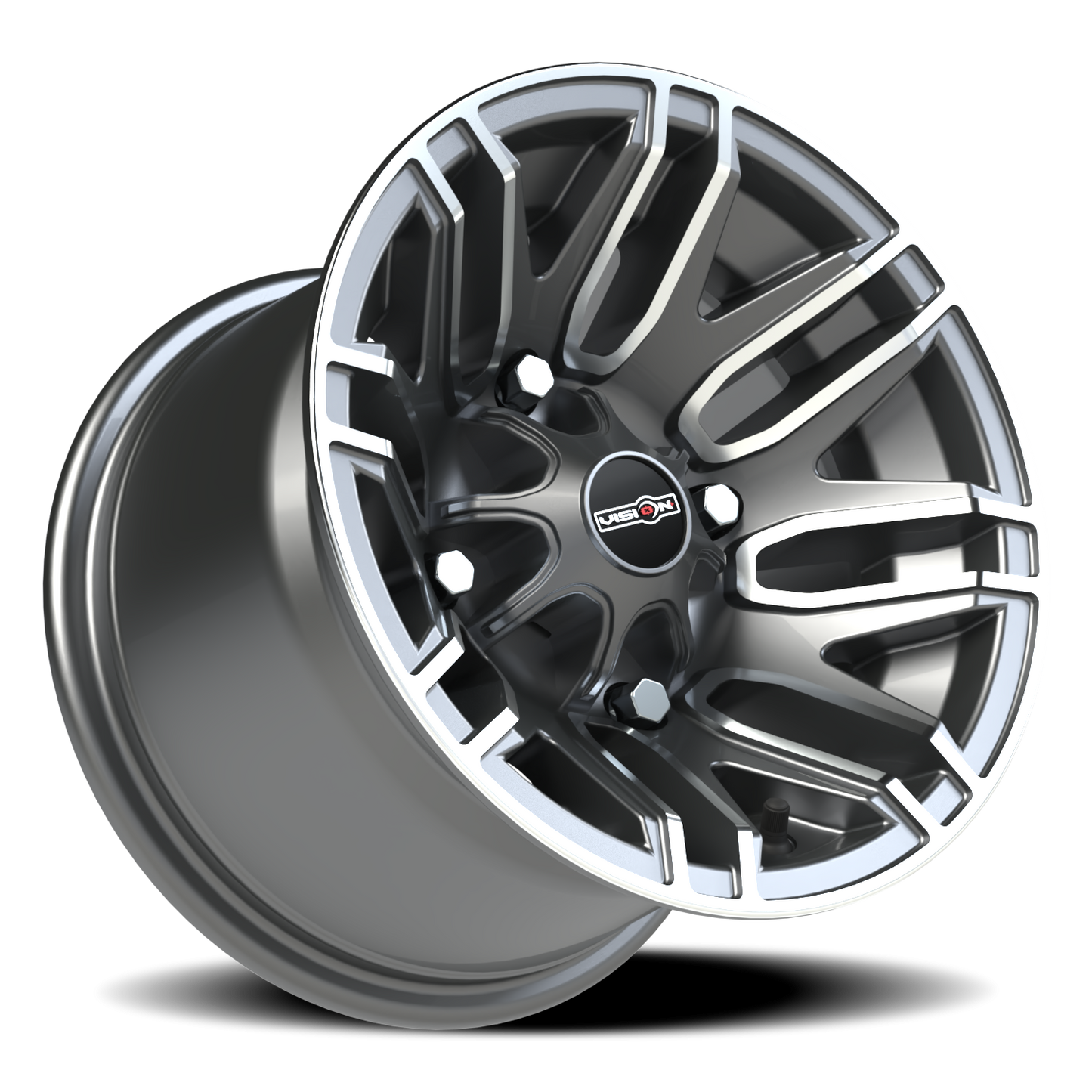 Vision Assault 12X8 Gunmetal Machined Face Wheel