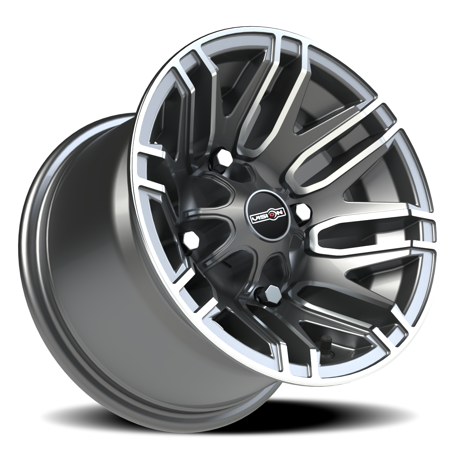 Vision Assault 12X8 Gunmetal Machined Face Wheel