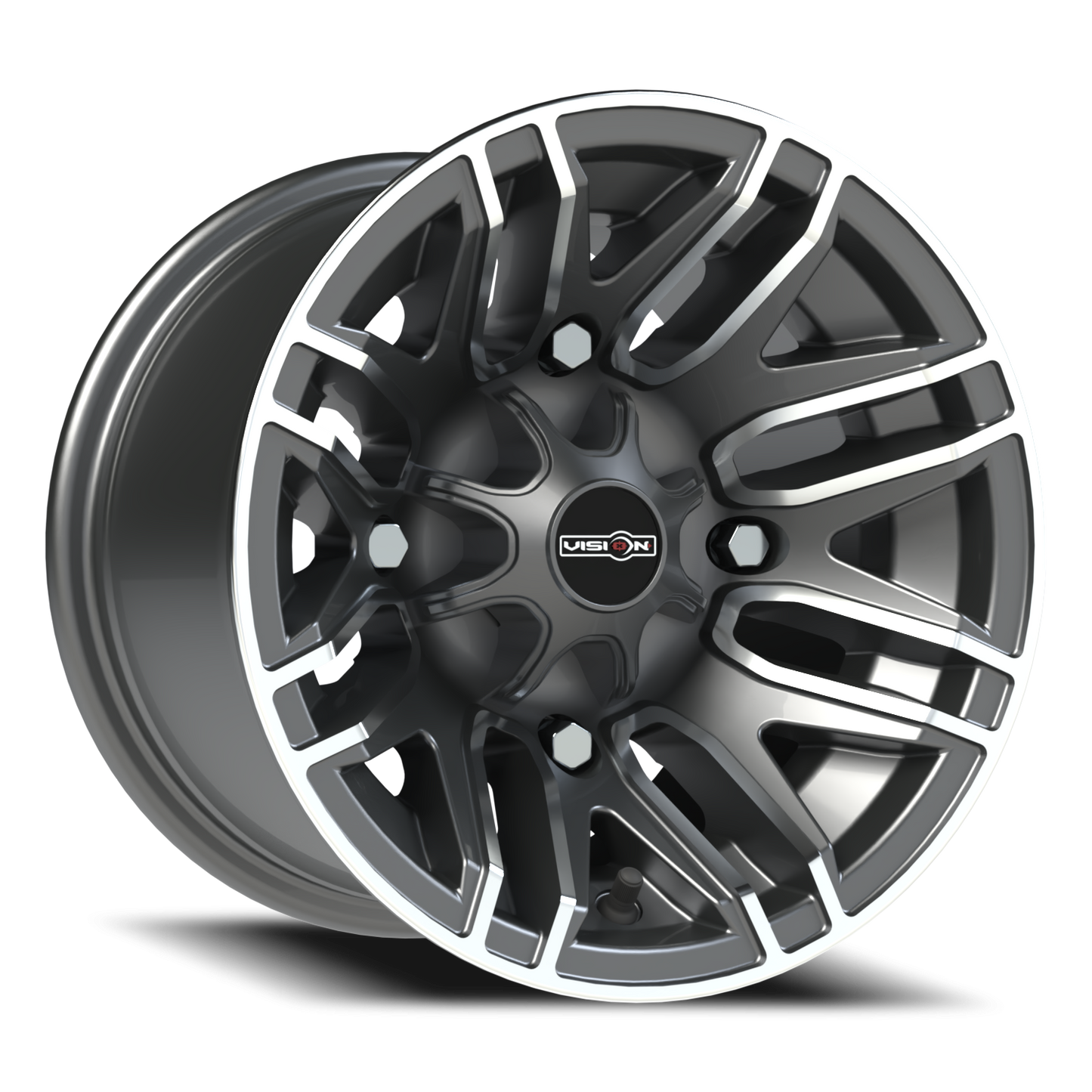 Vision Assault 12X8 Gunmetal Machined Face Wheel