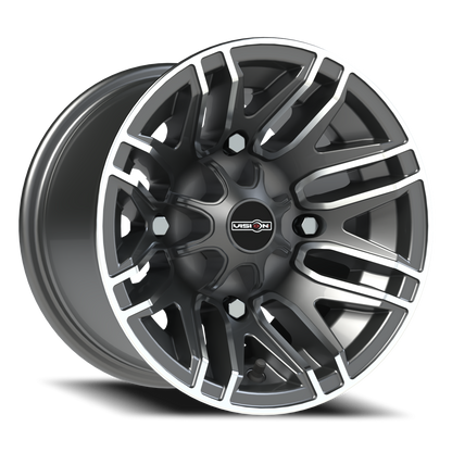 Vision Assault 12X8 Gunmetal Machined Face Wheel