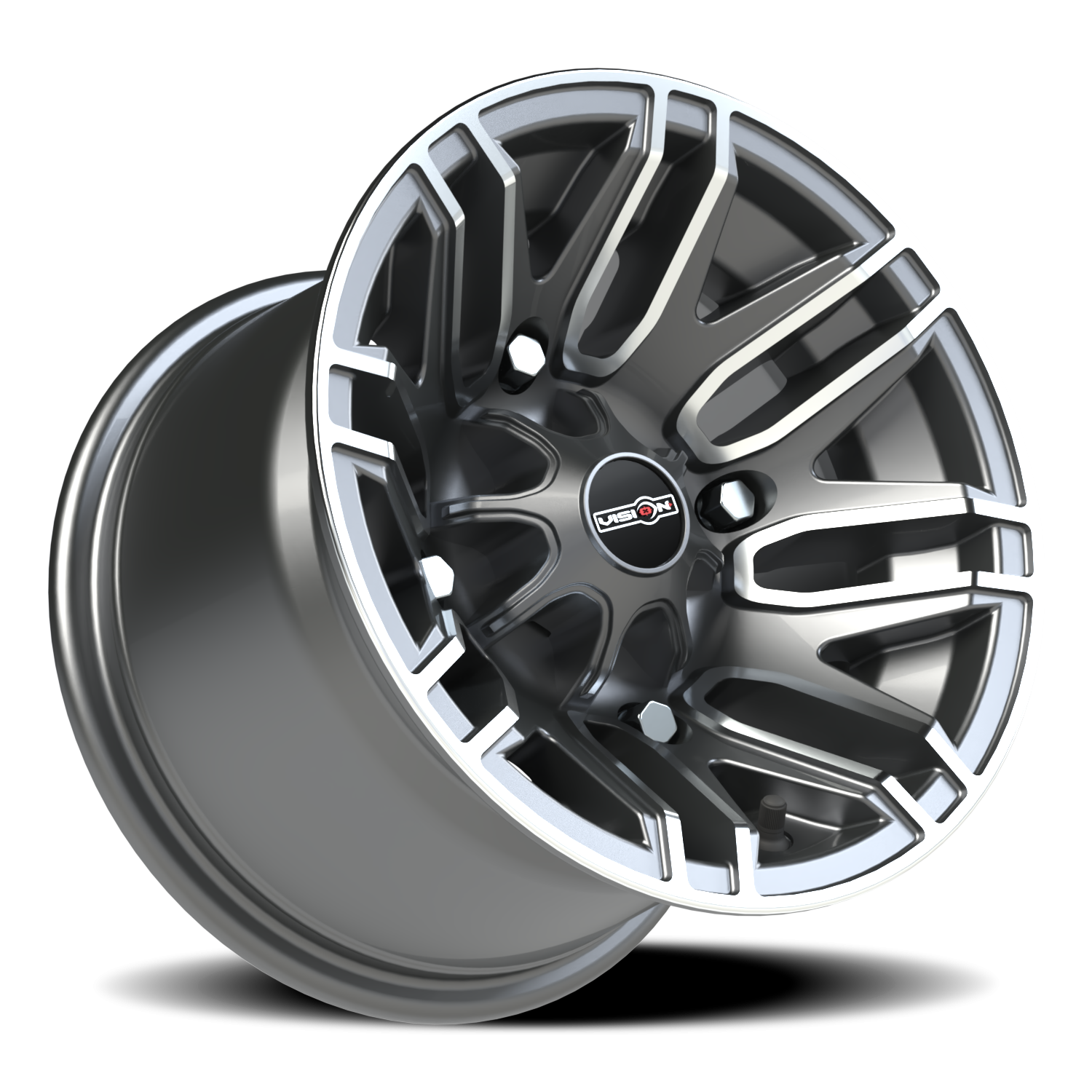 Vision Assault 12X8 Gunmetal Machined Face Wheel