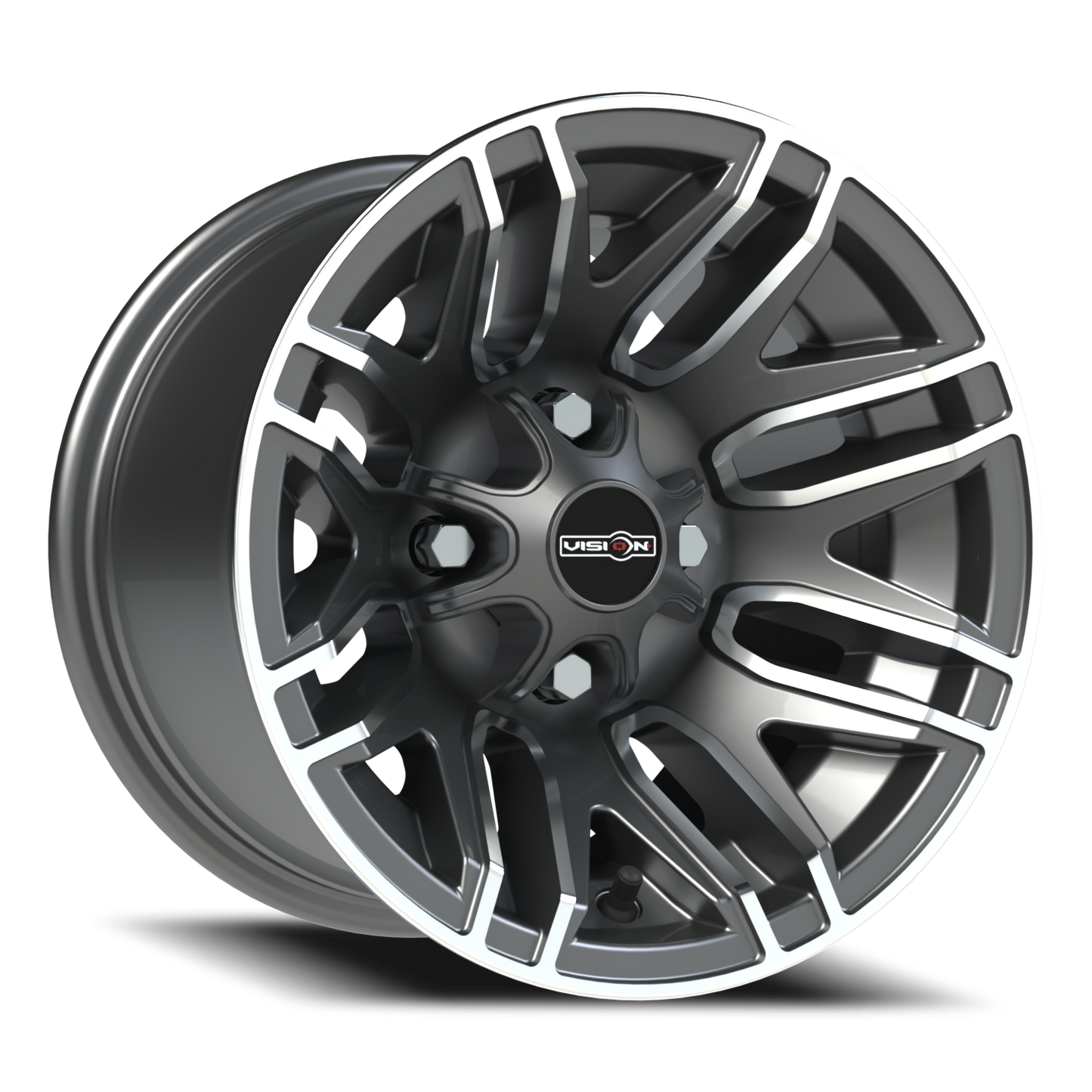 Vision Assault 12X8 Gunmetal Machined Face Wheel