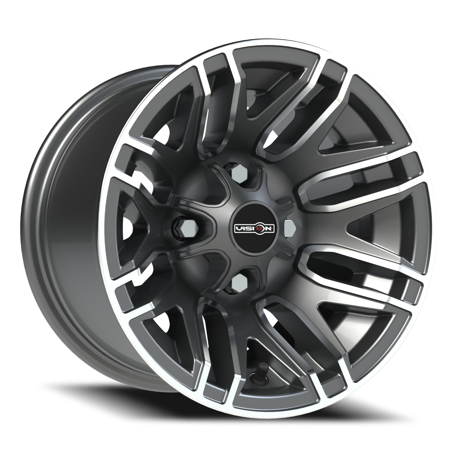 Vision Assault 12X8 Gunmetal Machined Face Wheel