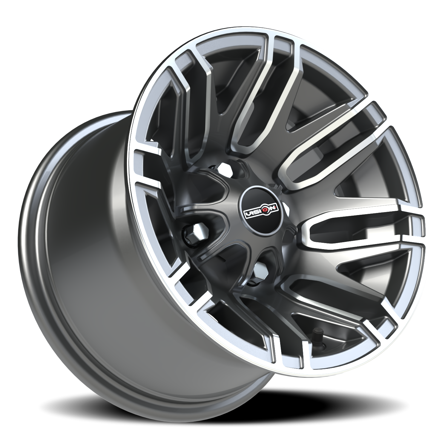 Vision Assault 12X8 Gunmetal Machined Face Wheel