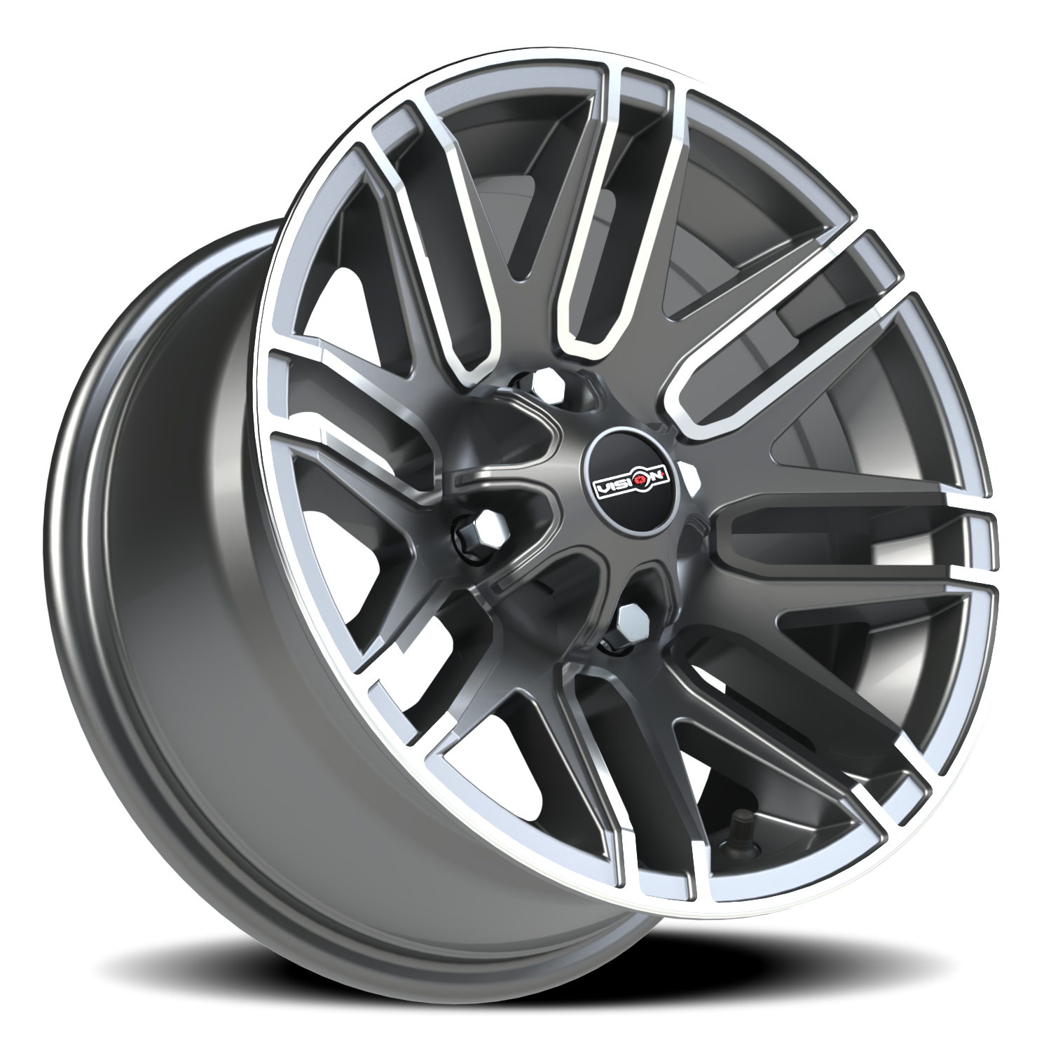 Vision Assault 14X7 Gunmetal Machined Face Wheel